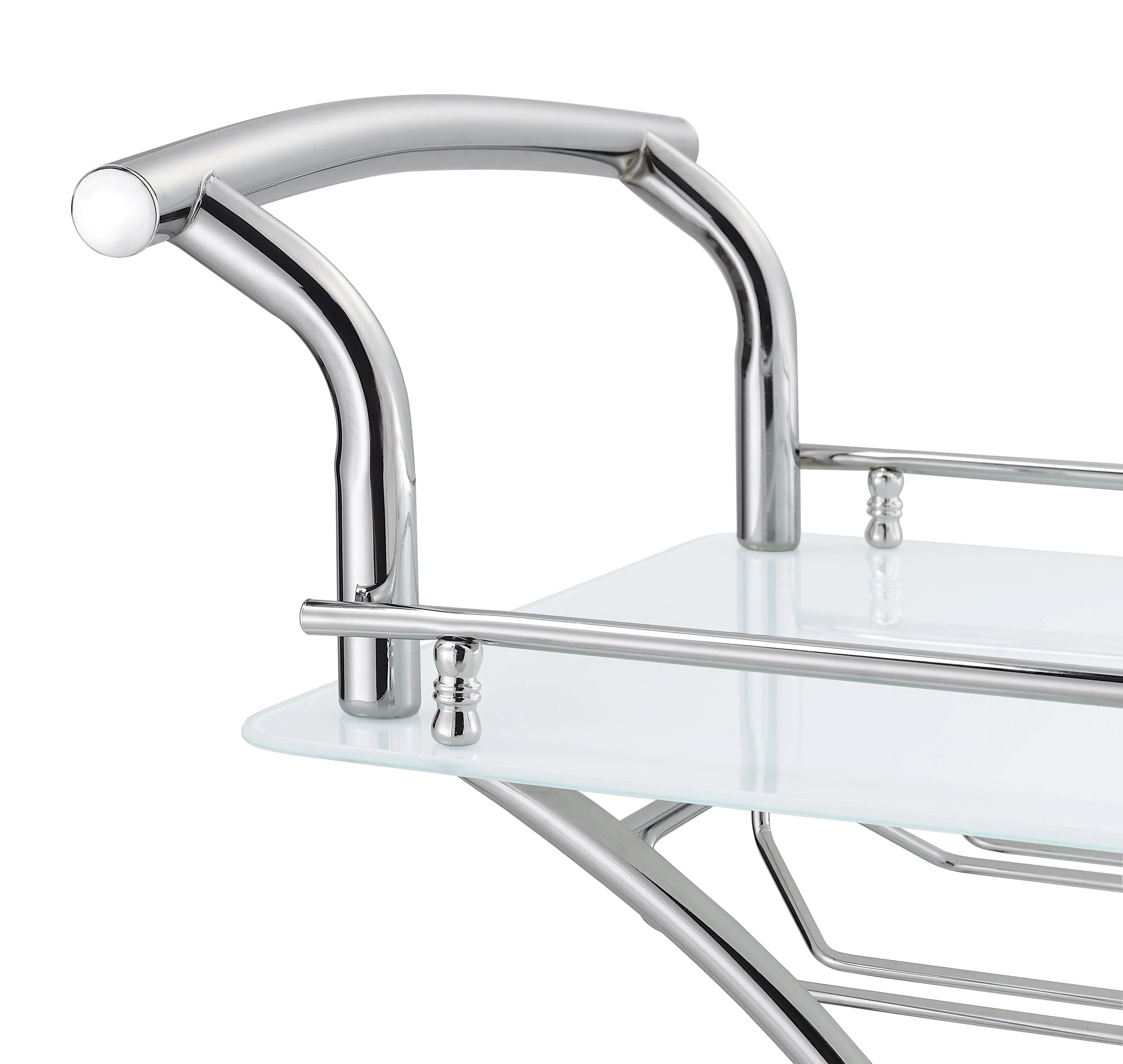 Elfman 2-tier Glass Shelf Metal Bar Cart - Image 22