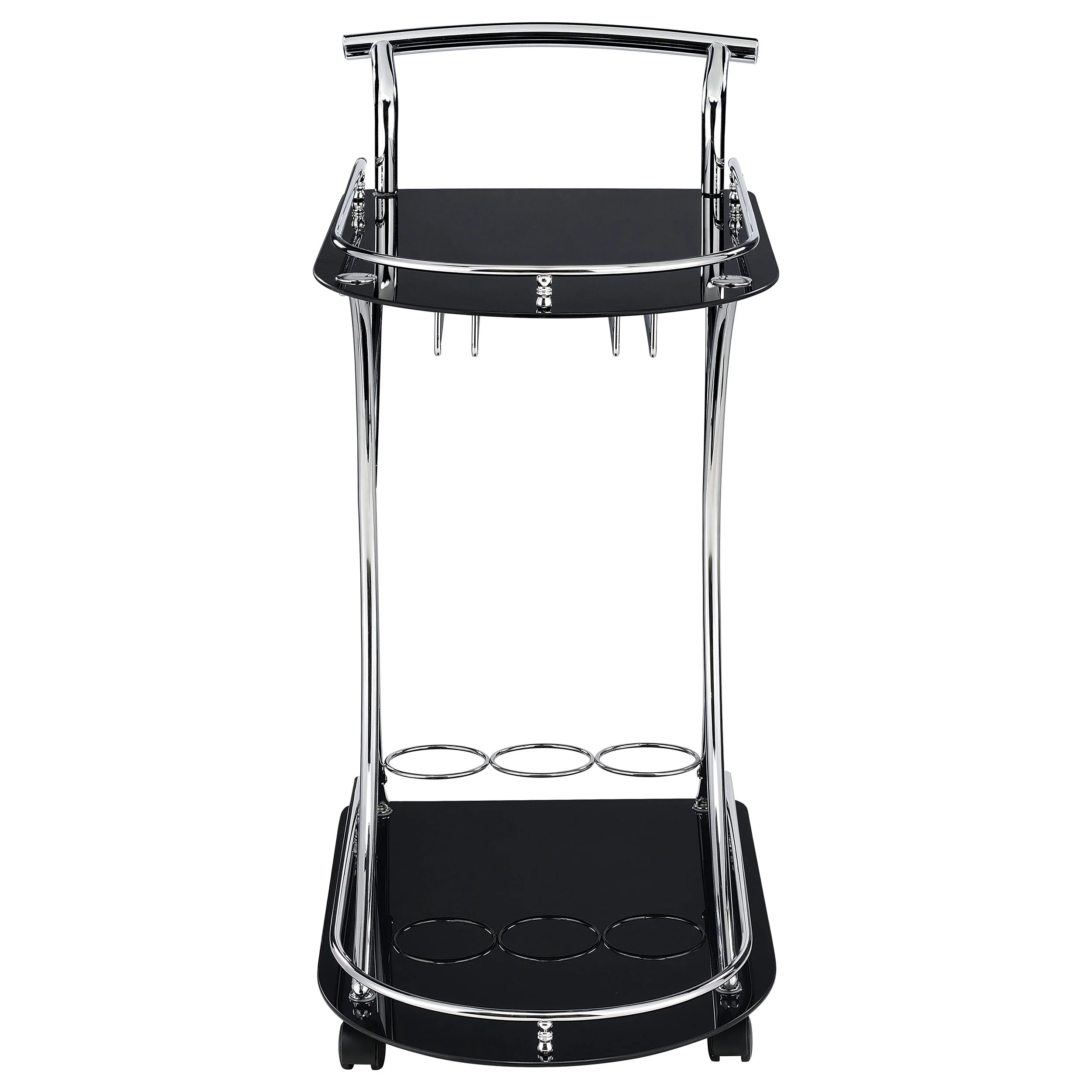 Elfman 2-tier Glass Shelf Metal Bar Cart - Image 7
