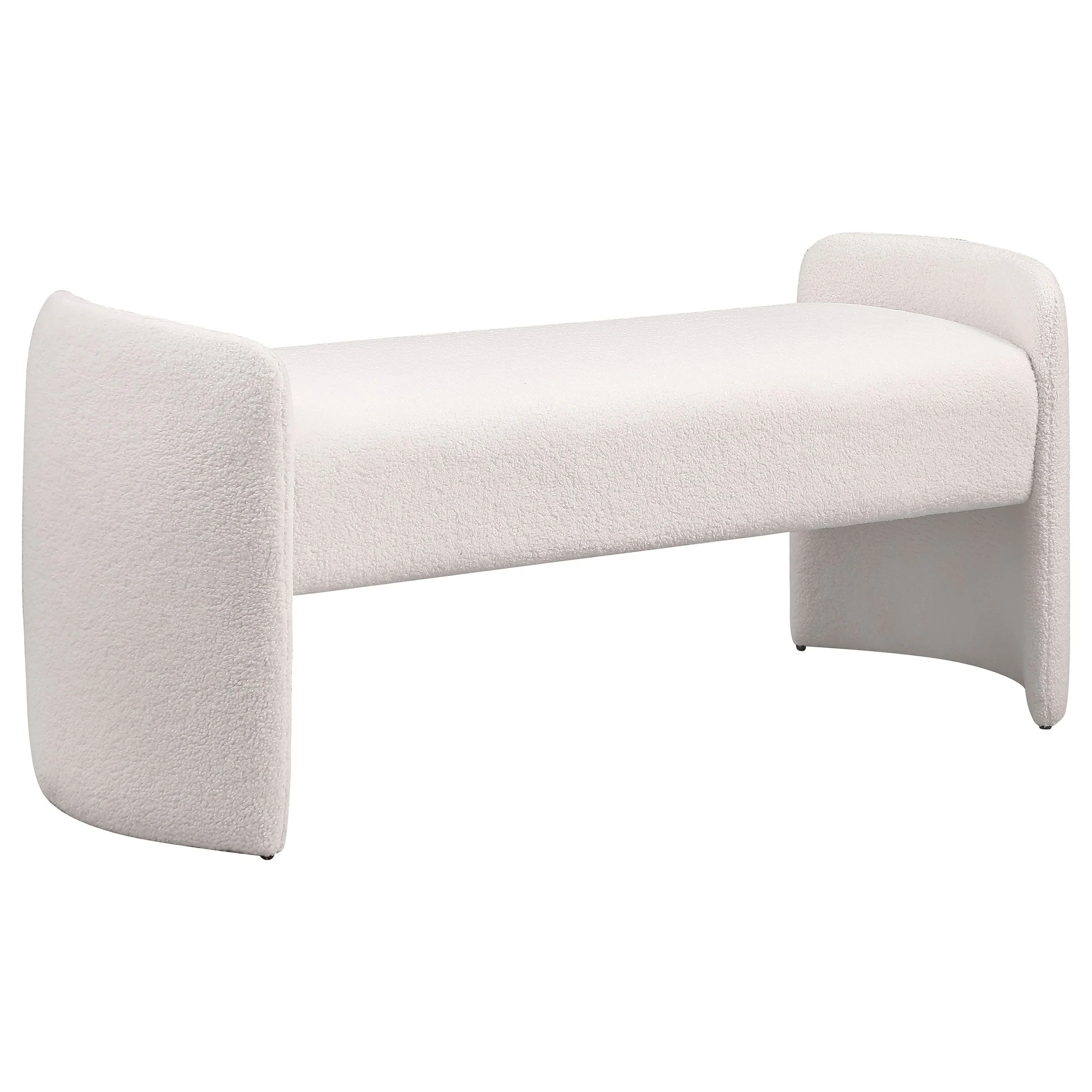 Peoria Velvet Upholstered Accent Bench Ivory - Image 2