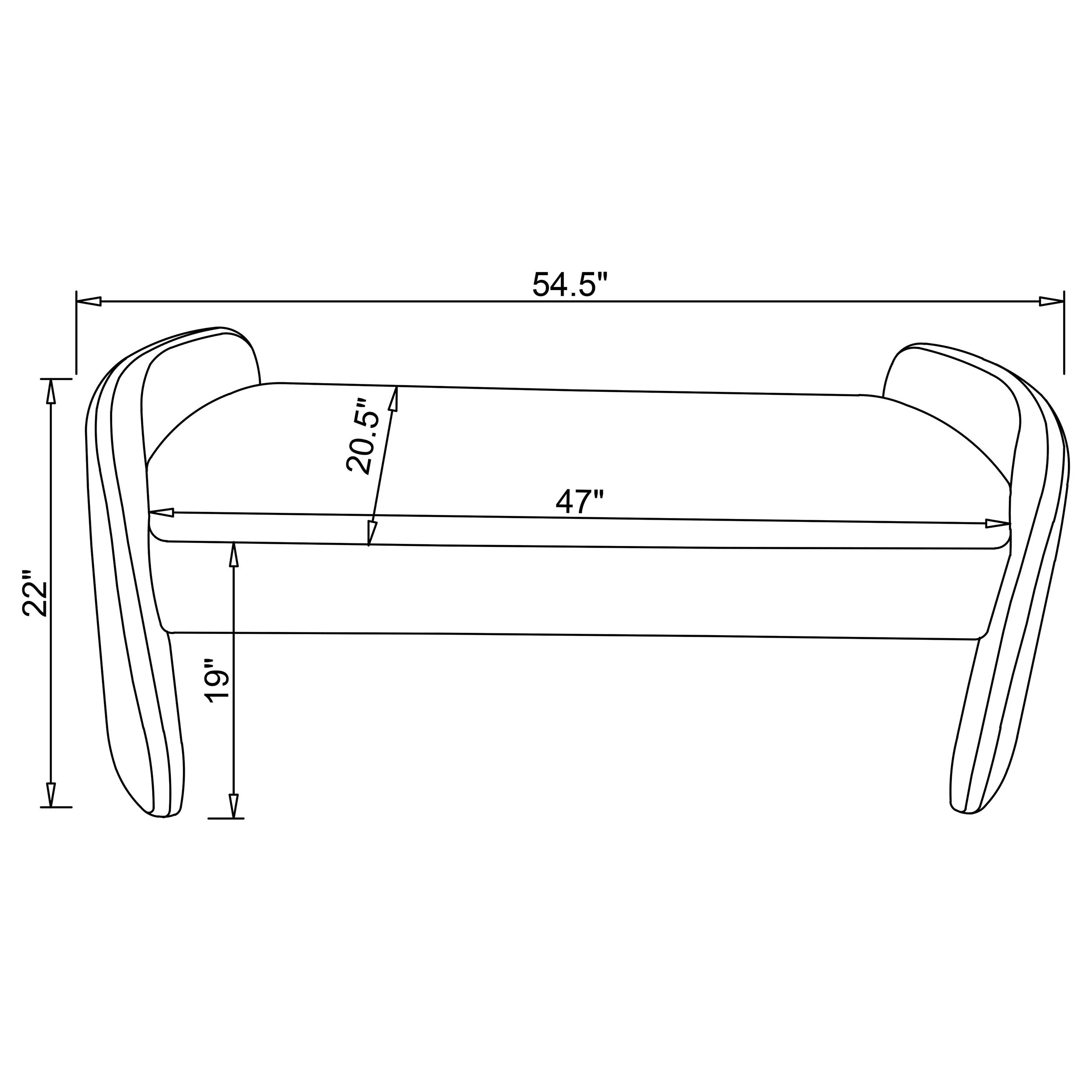 Peoria Velvet Upholstered Accent Bench Ivory - Image 8