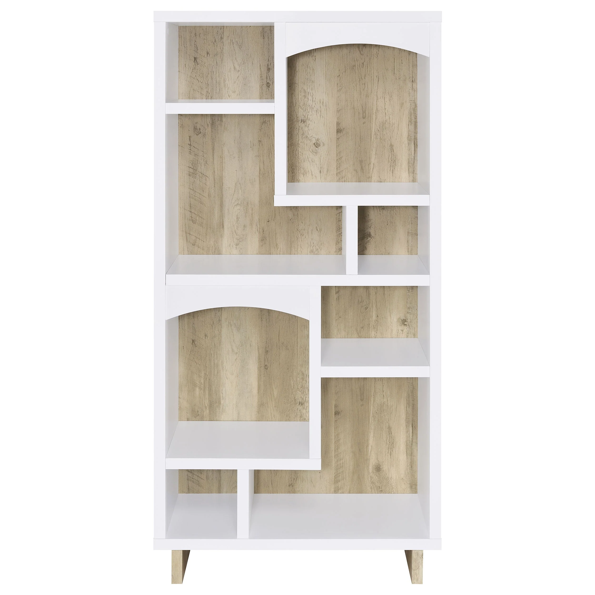 Dalton 65-inch 6-shelf Bookcase White and Distressed Pine - Image 4
