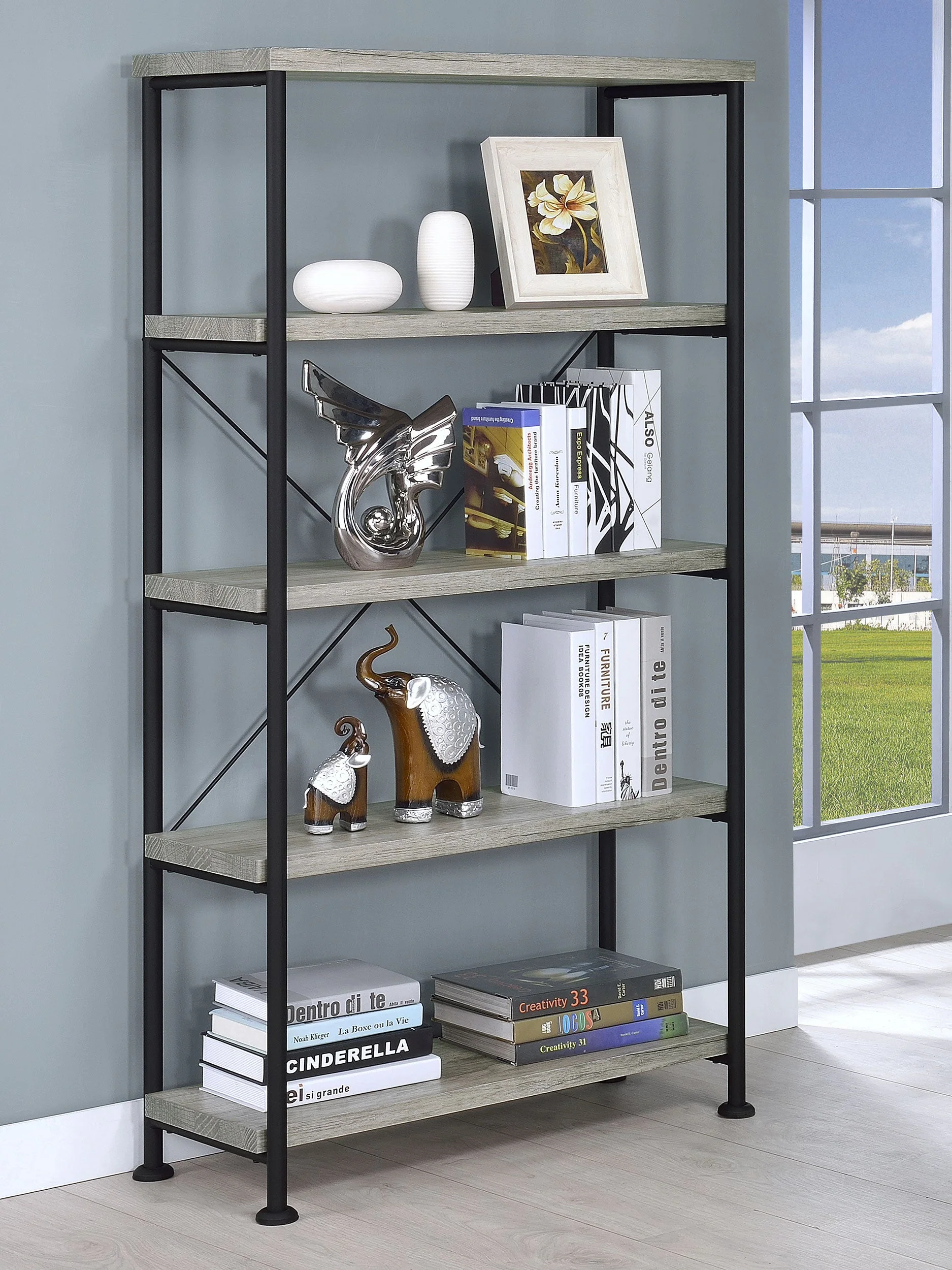 Analiese 63-inch 4-shelf Bookshelf - Image 6