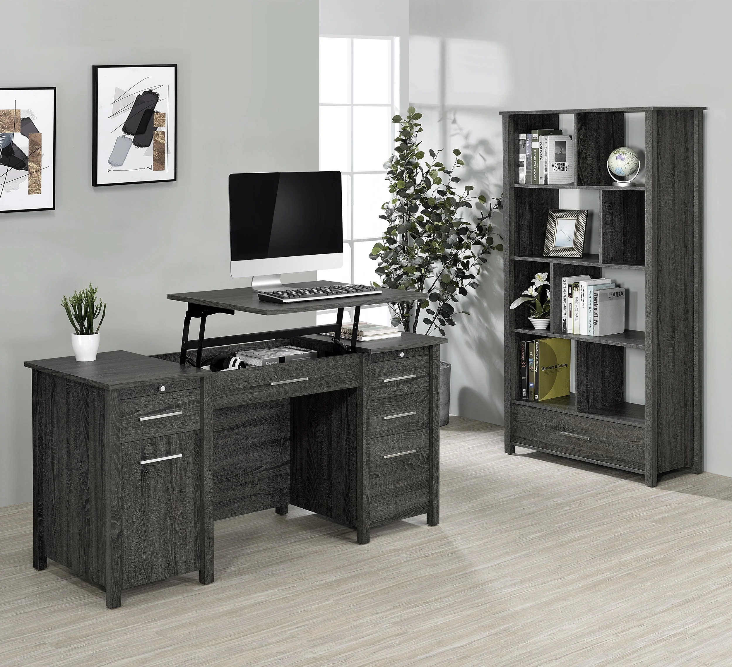Dylan 68-inch 4-shelf Storage Bookshelf High Gloss - Image 22
