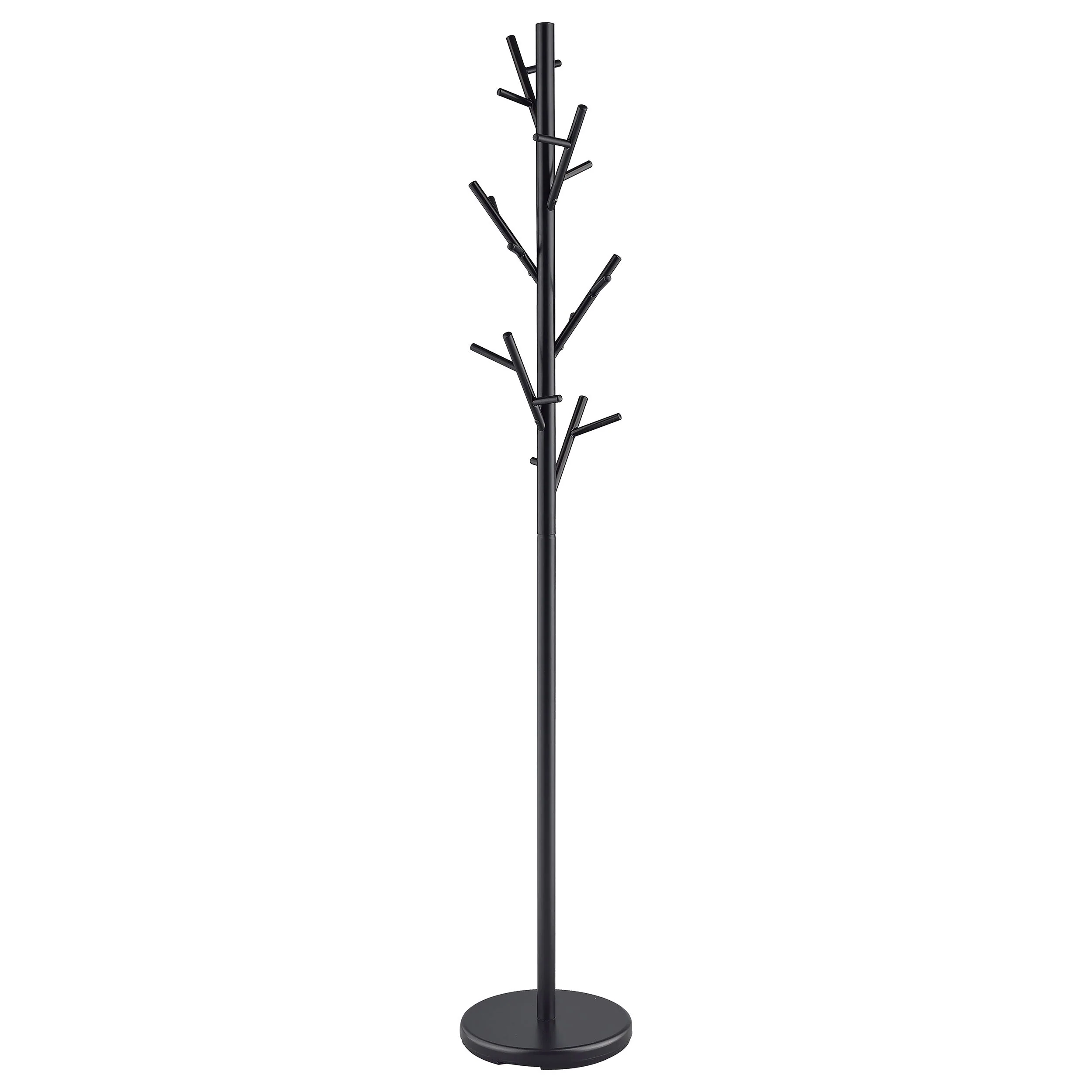 Clover 18 Hook Freestanding Metal Coat Rack Hat Hanger Black - Image 4