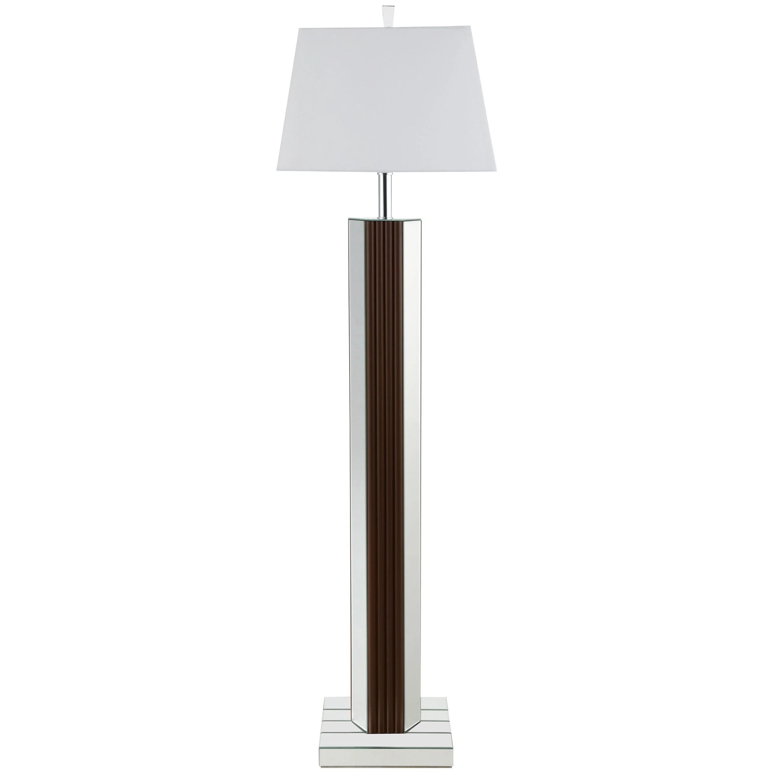 Elena 67-inch Square Tapered Mirrored Floor Lamp Brown - Image 5
