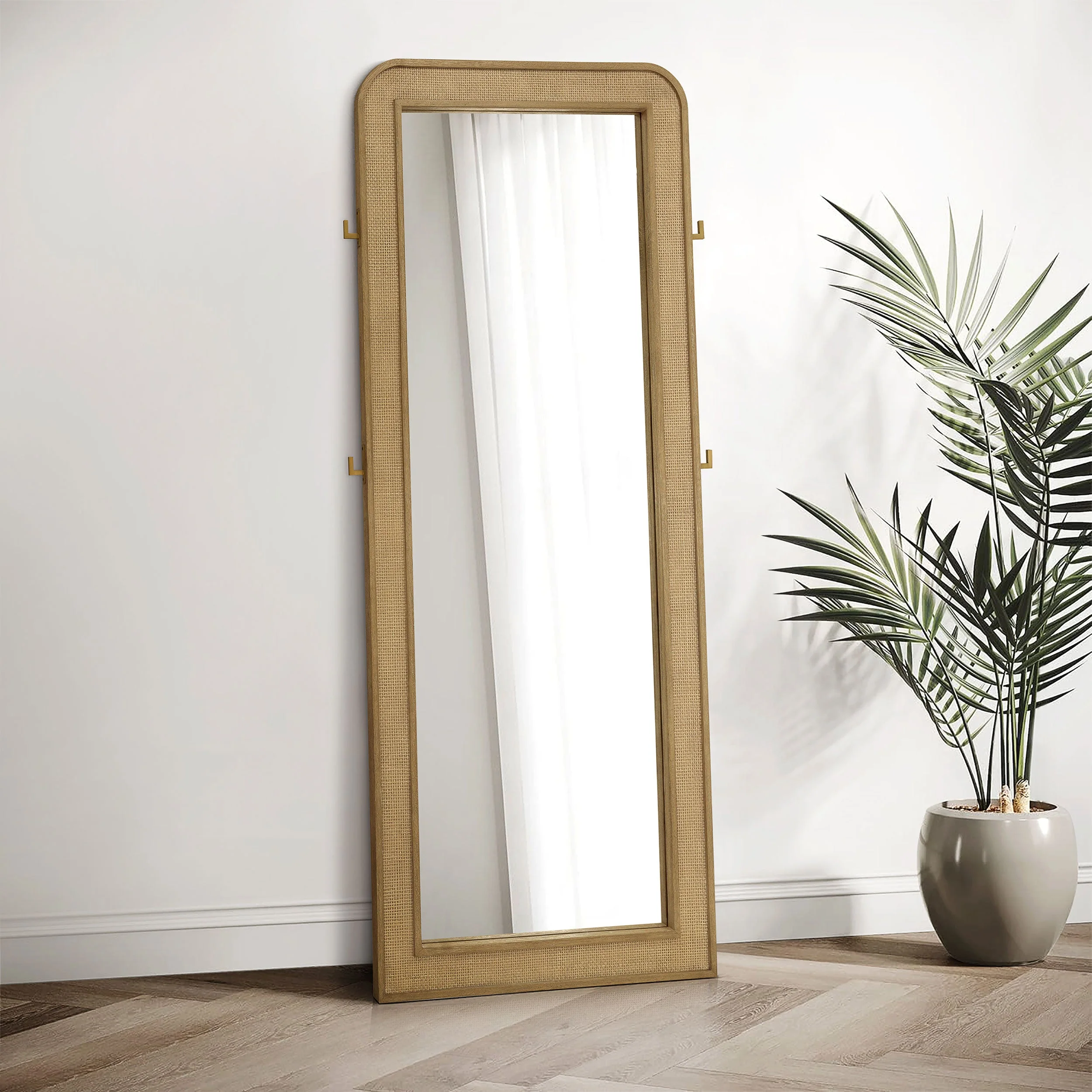 Arini Cane Weave Full Length Standing Floor Mirror - Image 3
