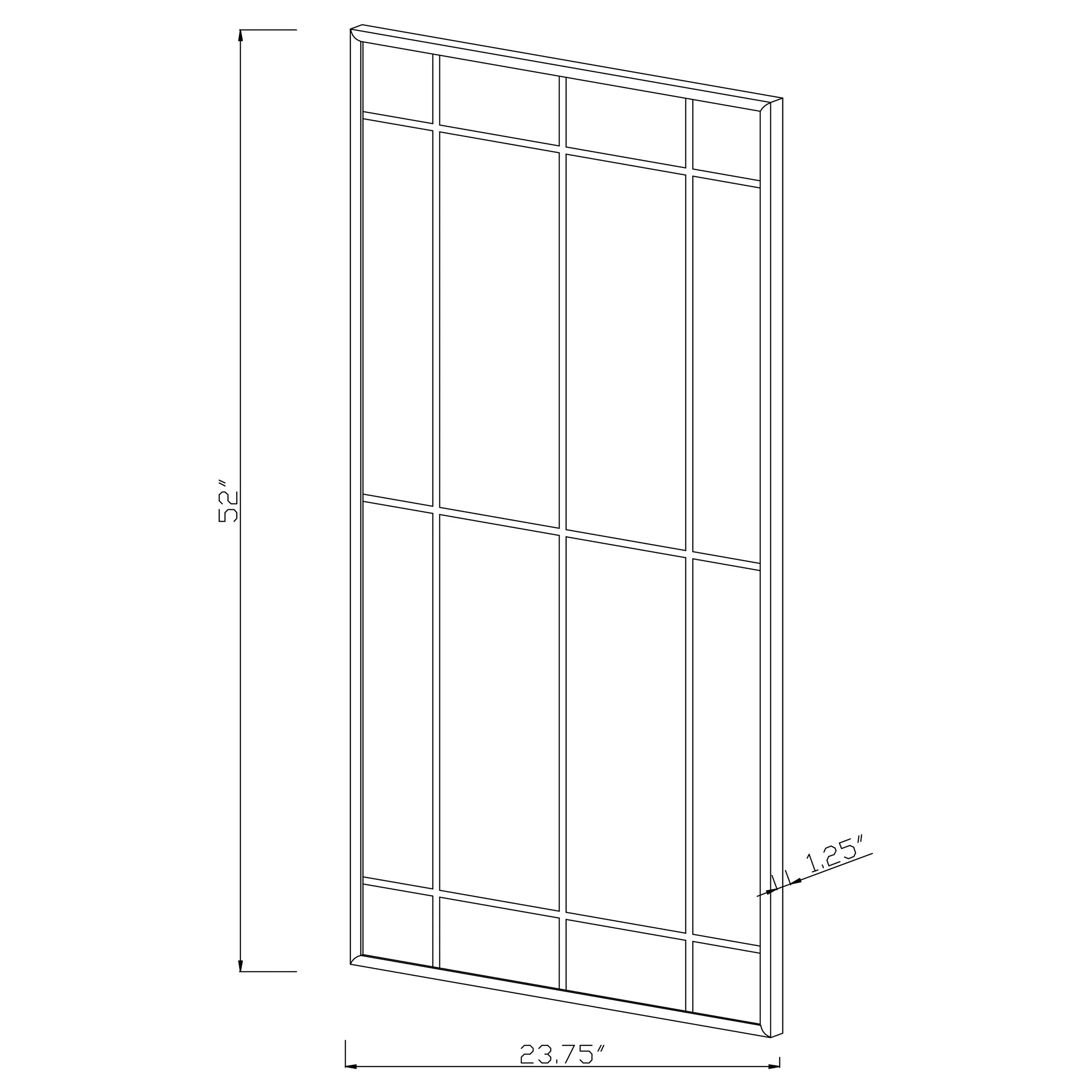 Annetta 24 x 52 Inch Window Pane Wall Mirror Black - Image 4