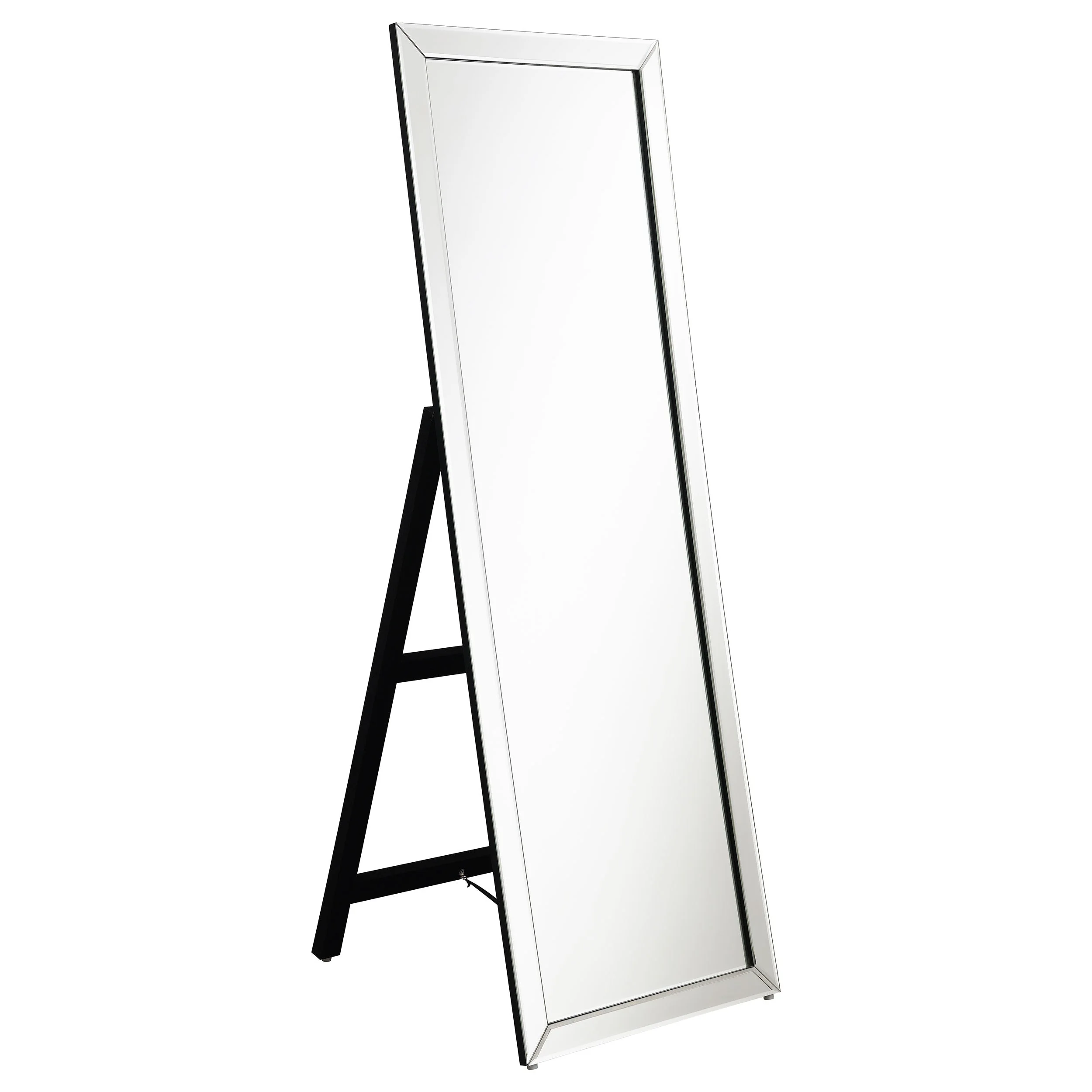 Soline 22 x 61 Inch Framed Standing Floor Mirror Silver - Image 2