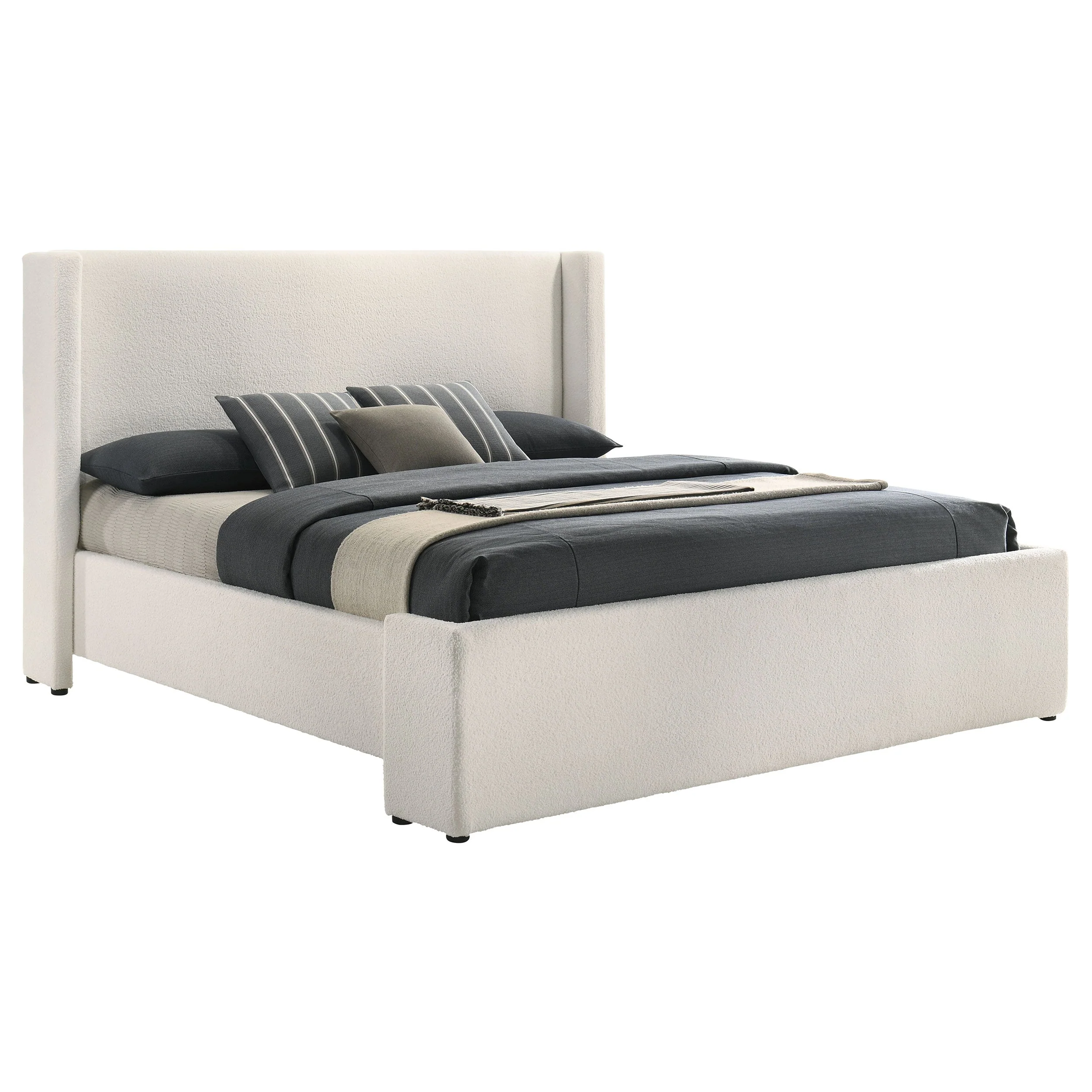 Alamosa Boucle Upholstered Wingback Bed - Image 8