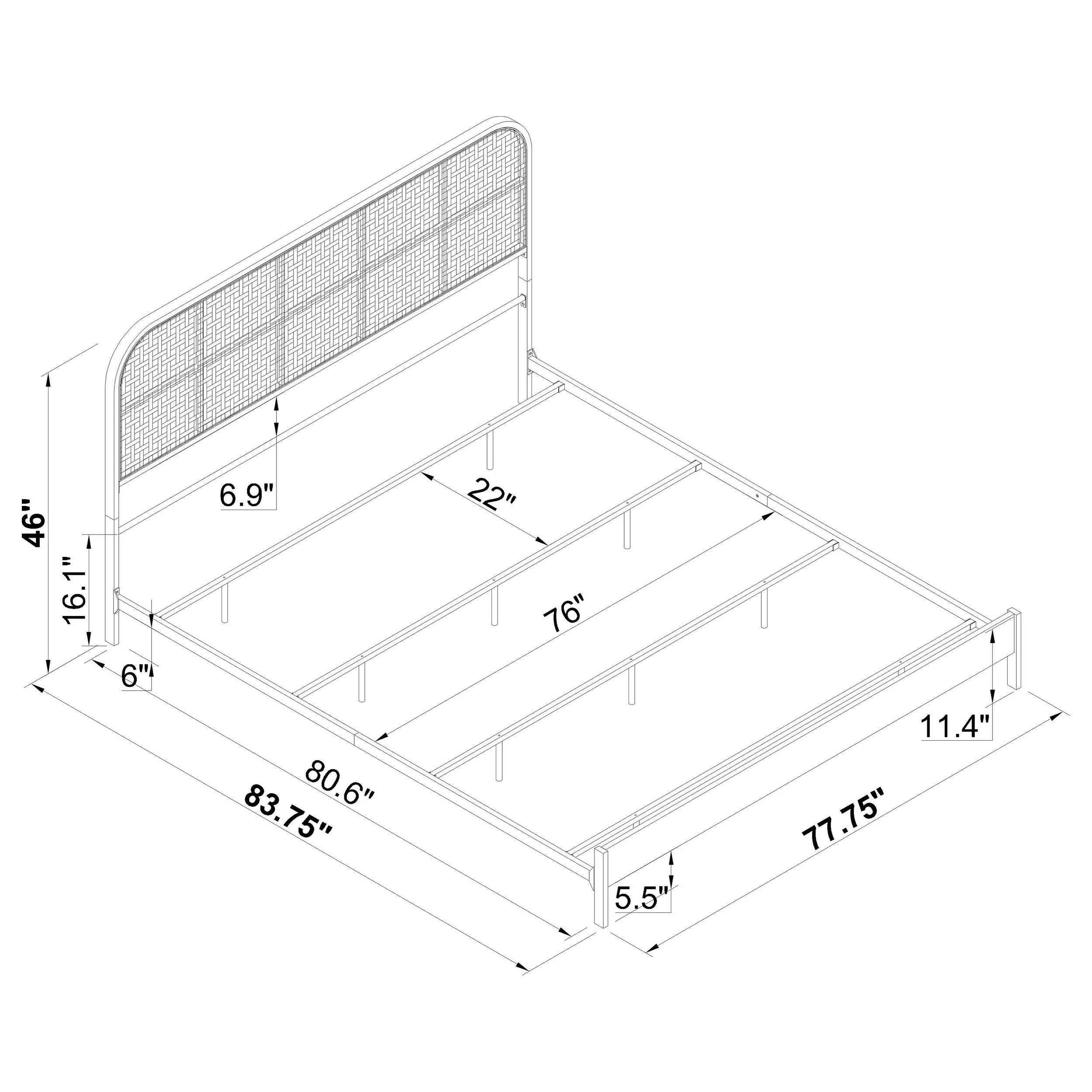 Amherst Radio Weave Rattan Metal Bed - Image 68