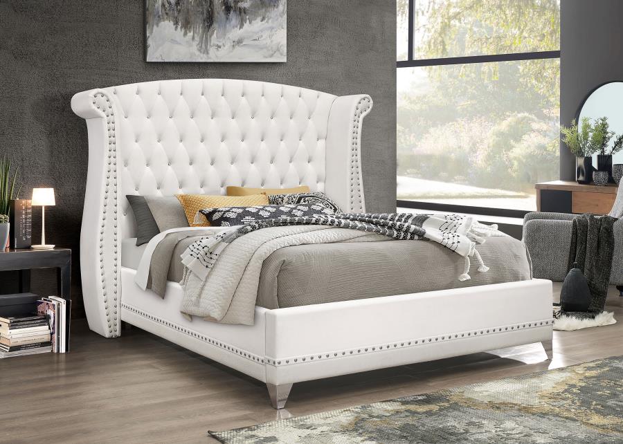 Barzini Upholstered Wingback Bed - Image 4