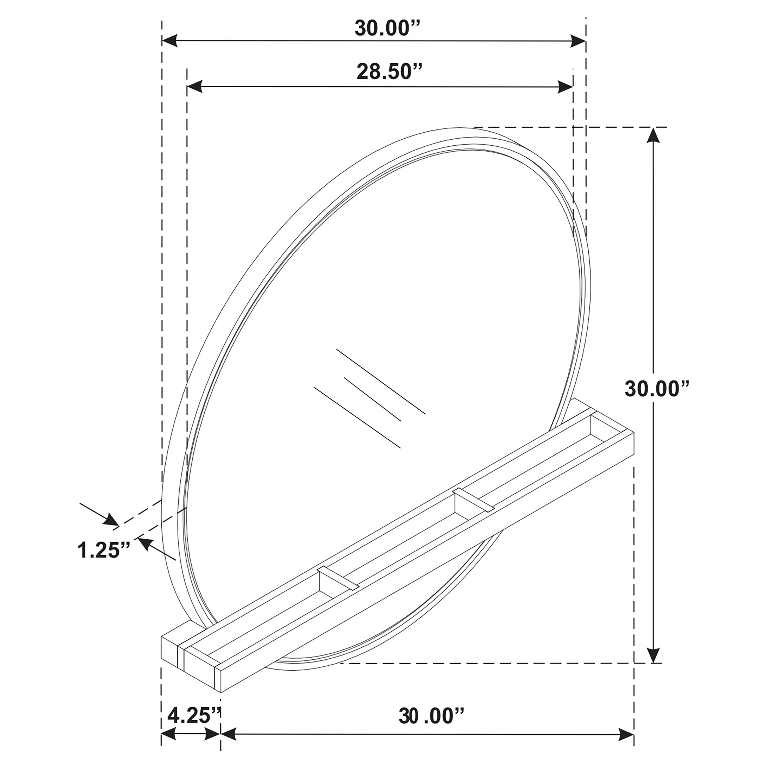 Arini Round Vanity Wall Mirror with Shelf - Image 14