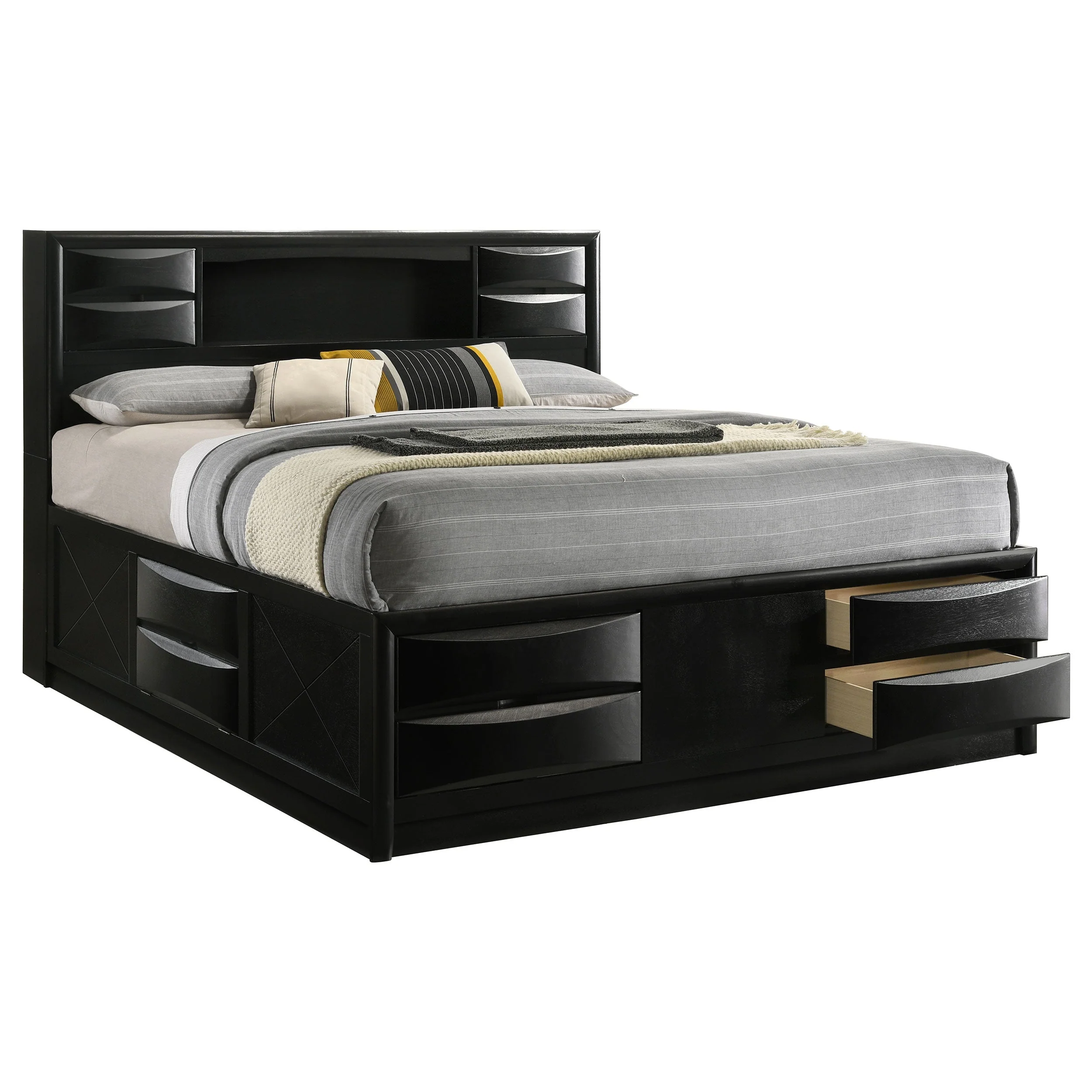 Briana Wood Storage Bookcase Bed - Image 12