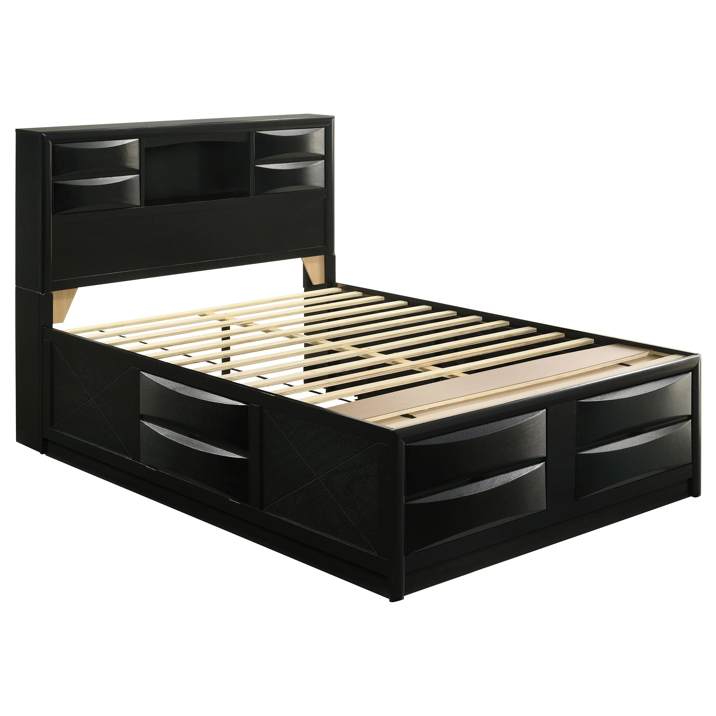 Briana Wood Storage Bookcase Bed - Image 4