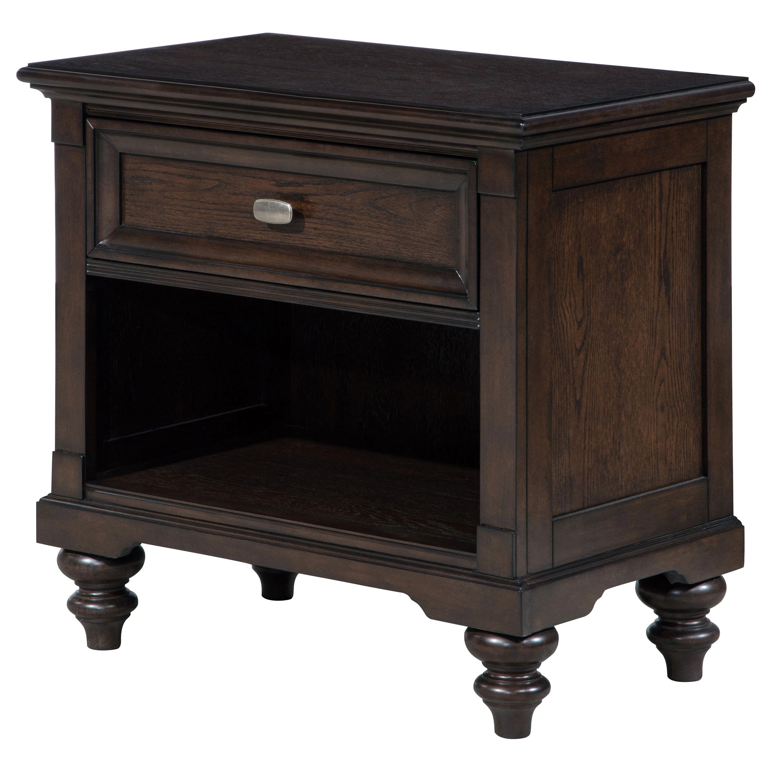 Andover 1-drawer Nightstand Bedside Table Dark Oak - Image 5