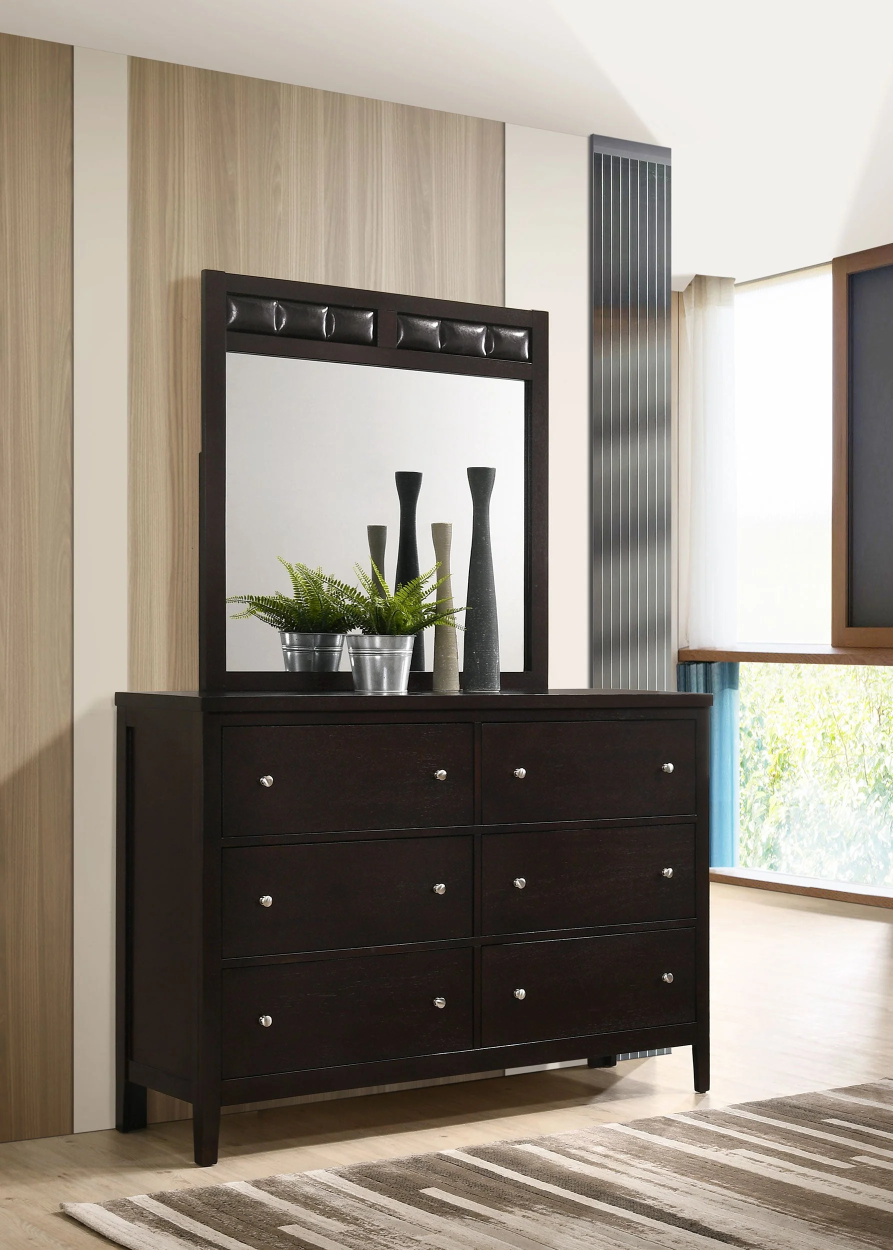 Carlton 6-drawer Dresser with Mirror Cappuccino - Image 3