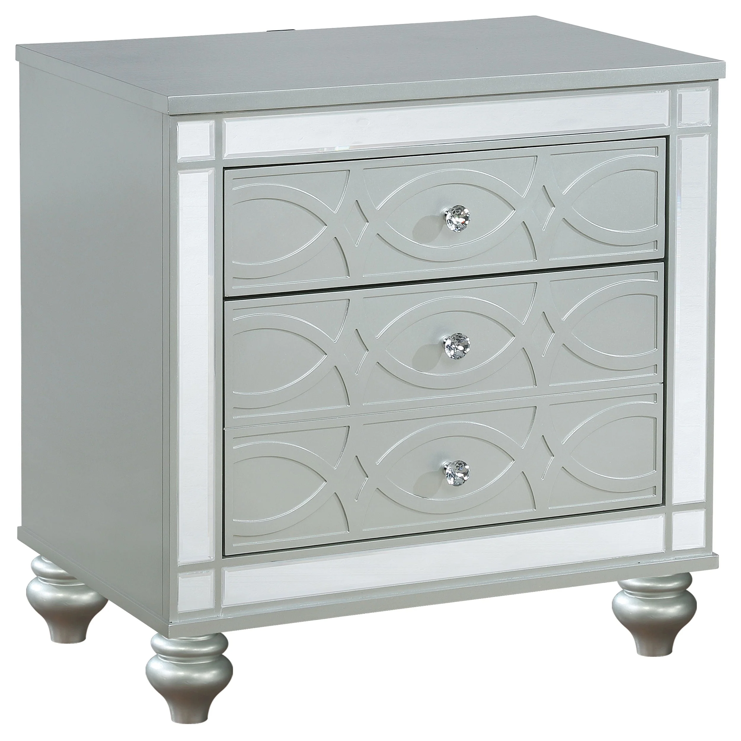 Gunnison 2-drawer Nightstand Silver Metallic - Image 2