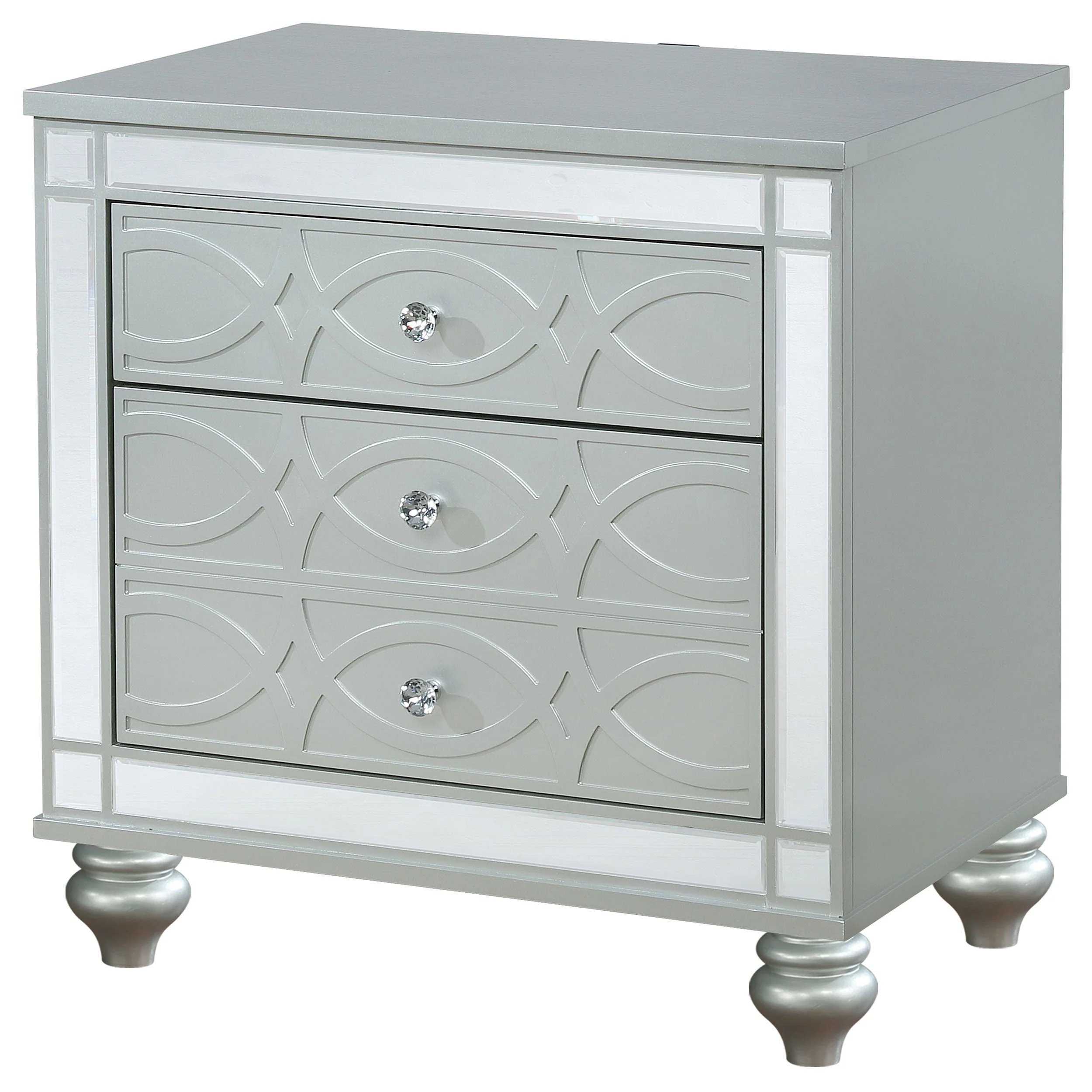 Gunnison 2-drawer Nightstand Silver Metallic - Image 5