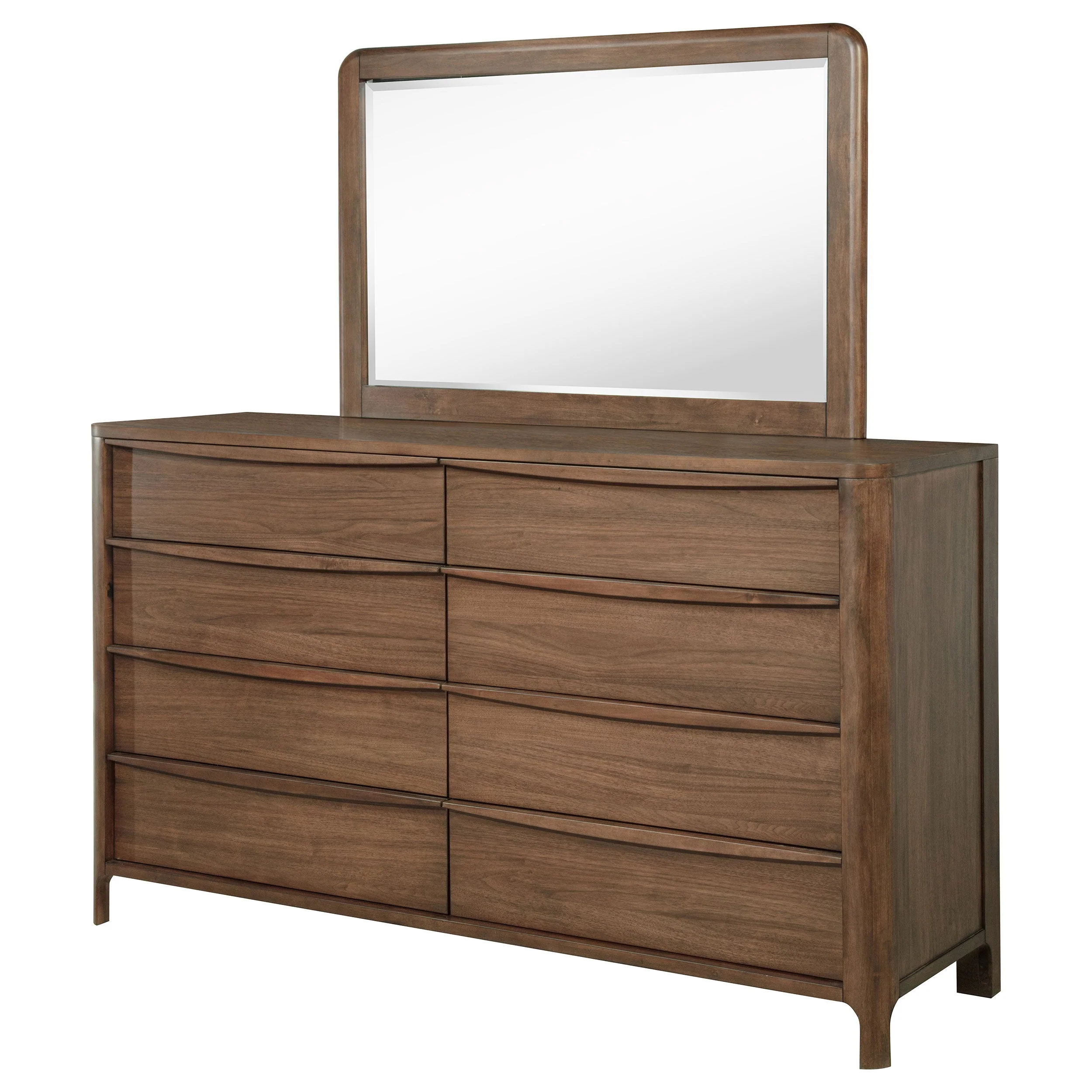 Maderia 8-drawer Dresser and Mirror Walnut - Image 5