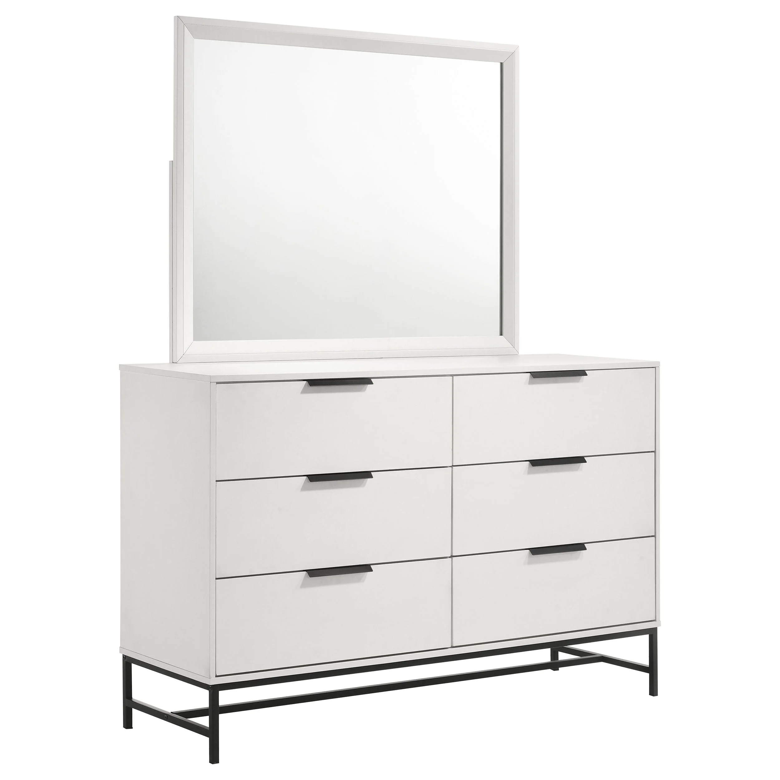 Sonora 6-drawer Dresser with Mirror White - Image 2