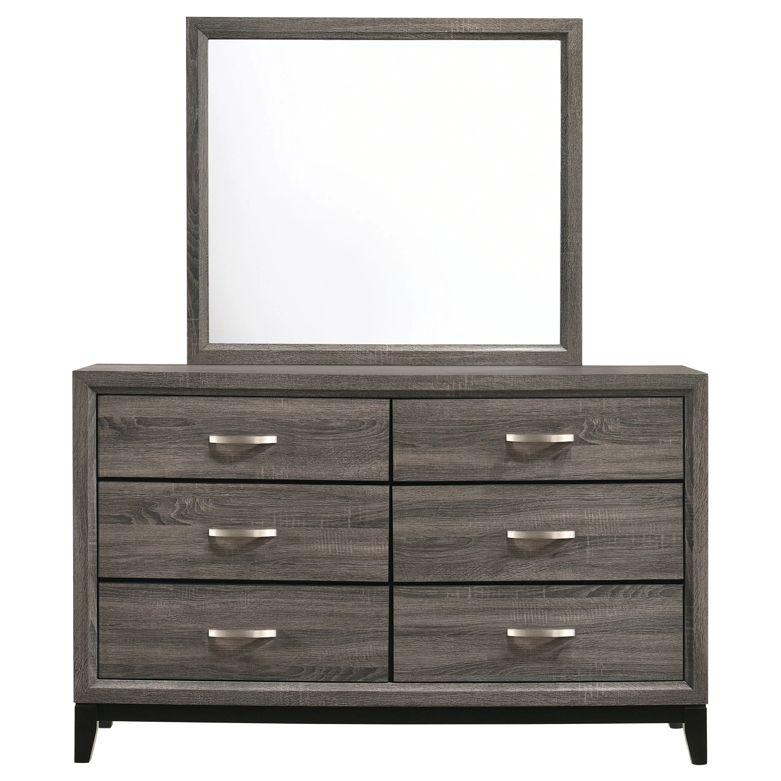 Watson 6-drawer Dresser with Mirror Grey Oak - Image 4
