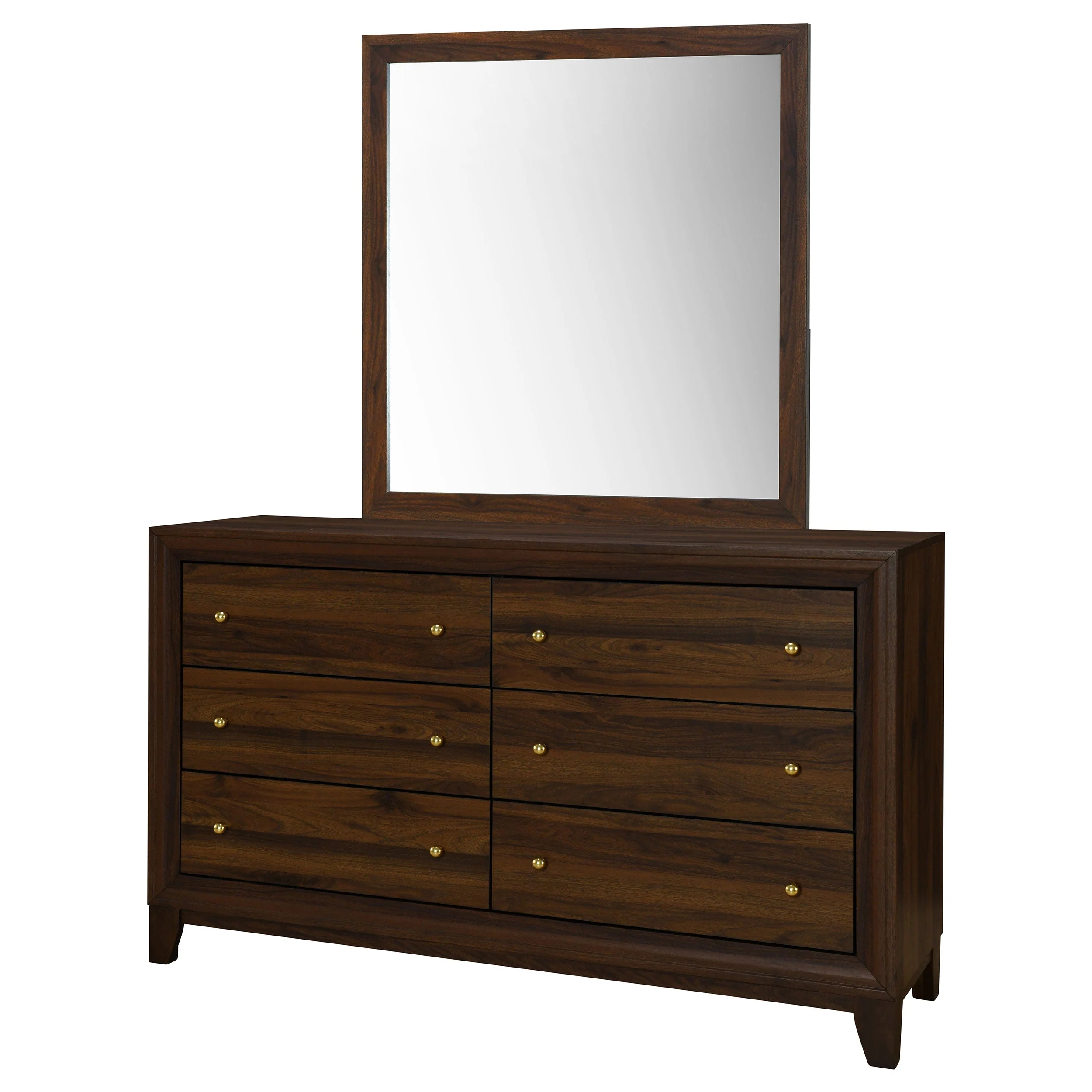 Welsley 6-drawer Dresser and Mirror Walnut - Image 5