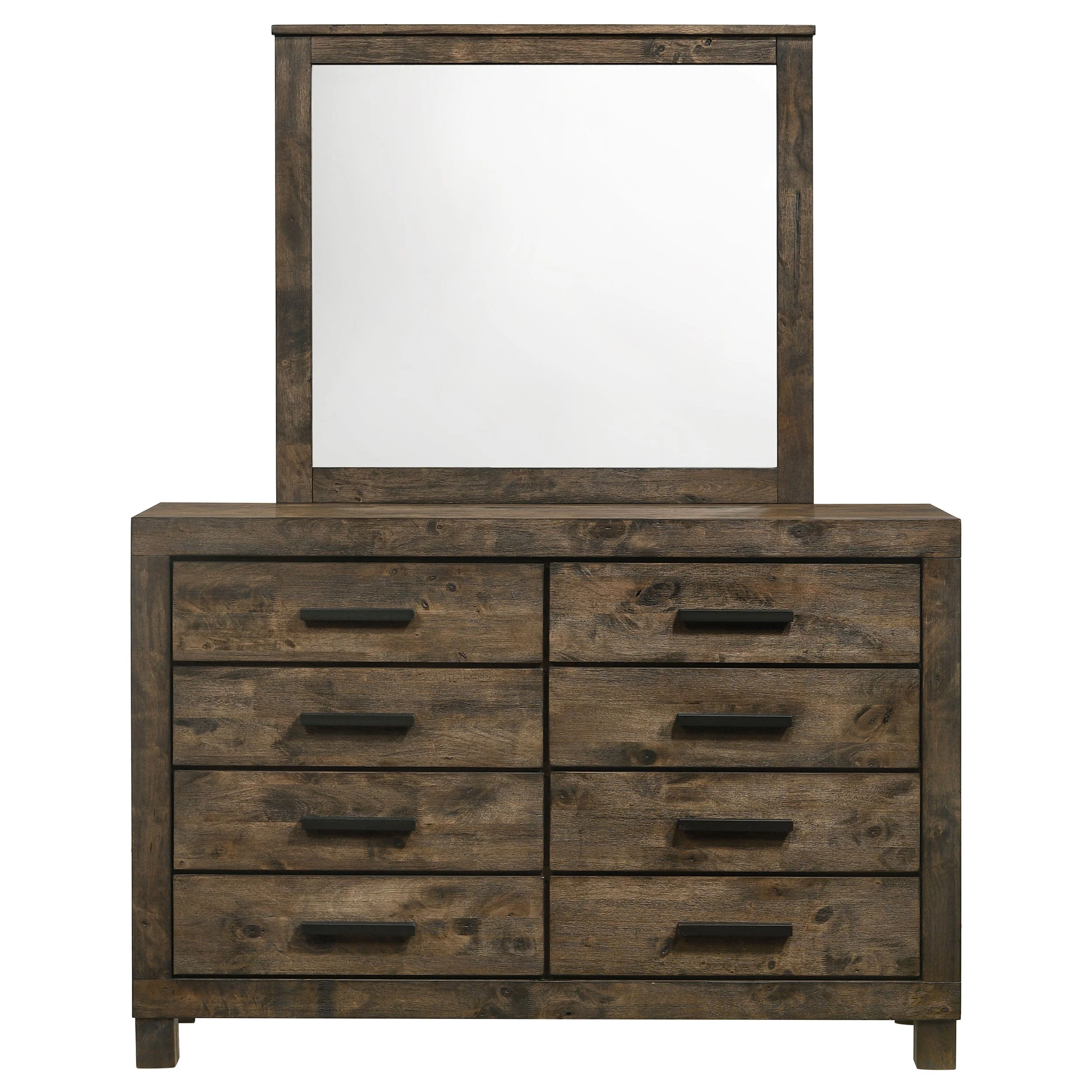 Woodmont 8-drawer Dresser with Mirror Rustic Golden Brown - Image 4
