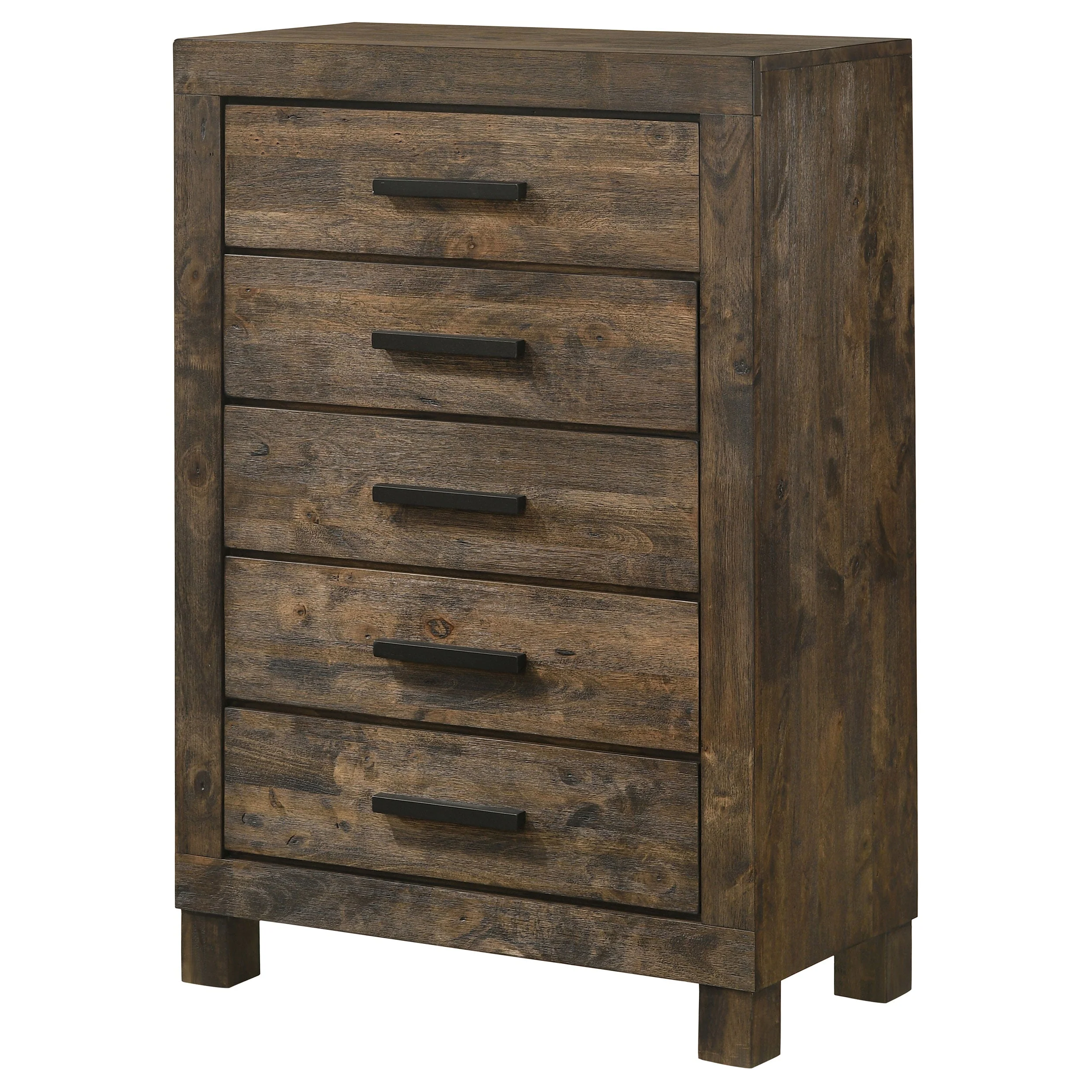 Woodmont 5-drawer Bedroom Chest Rustic Golden Brown - Image 5