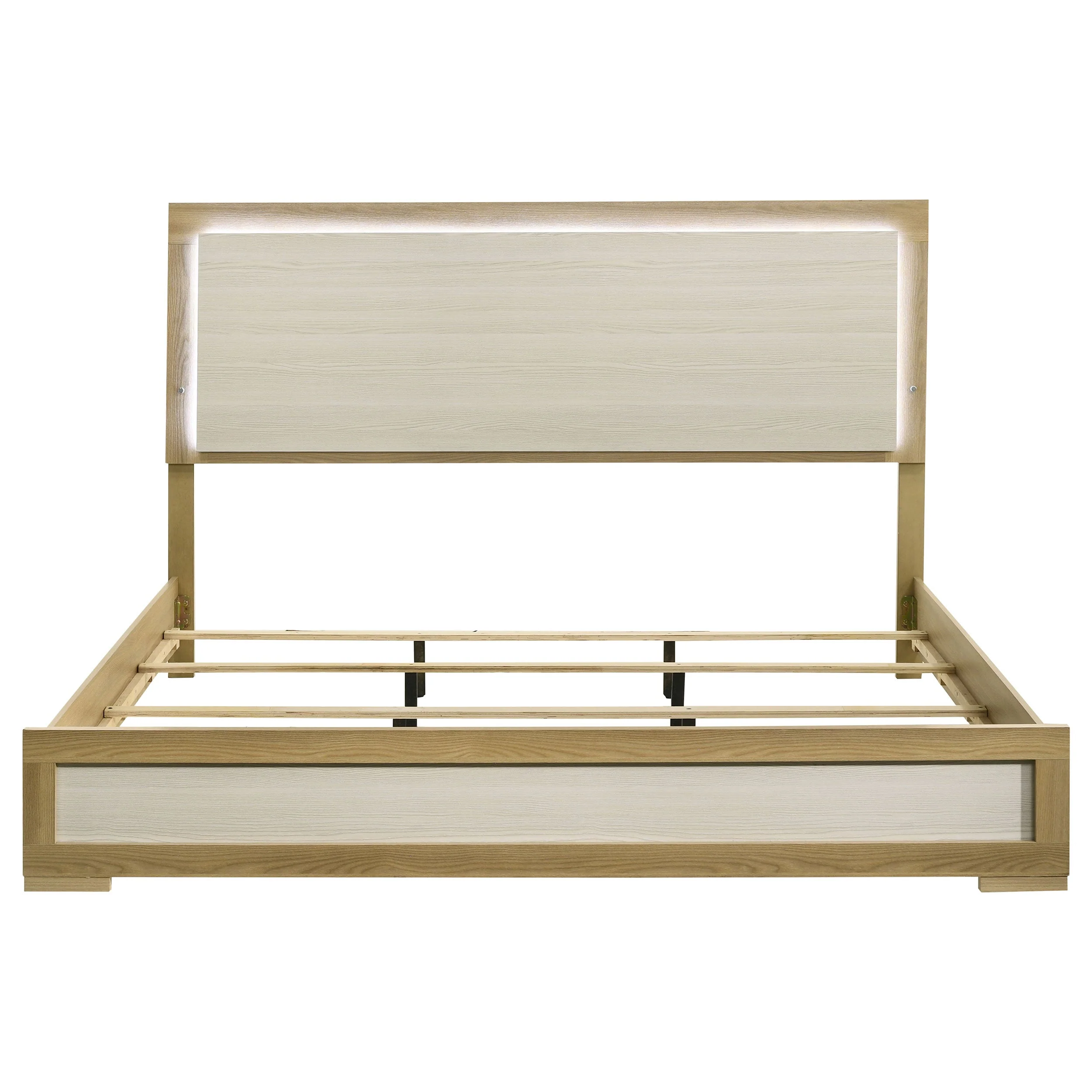 Hyland Wood LED Panel Bed Natural and - Image 10