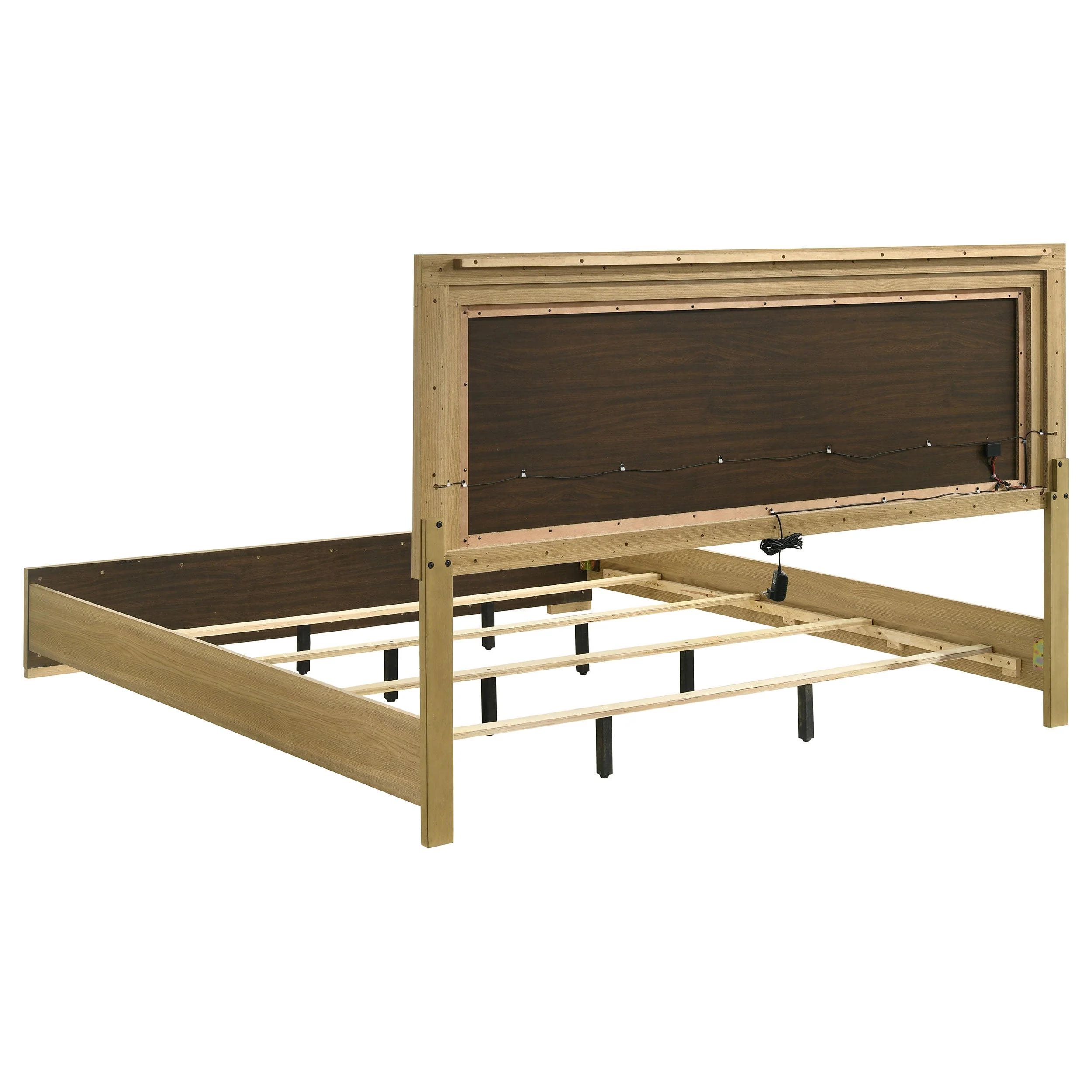 Hyland Wood LED Panel Bed Natural and - Image 12