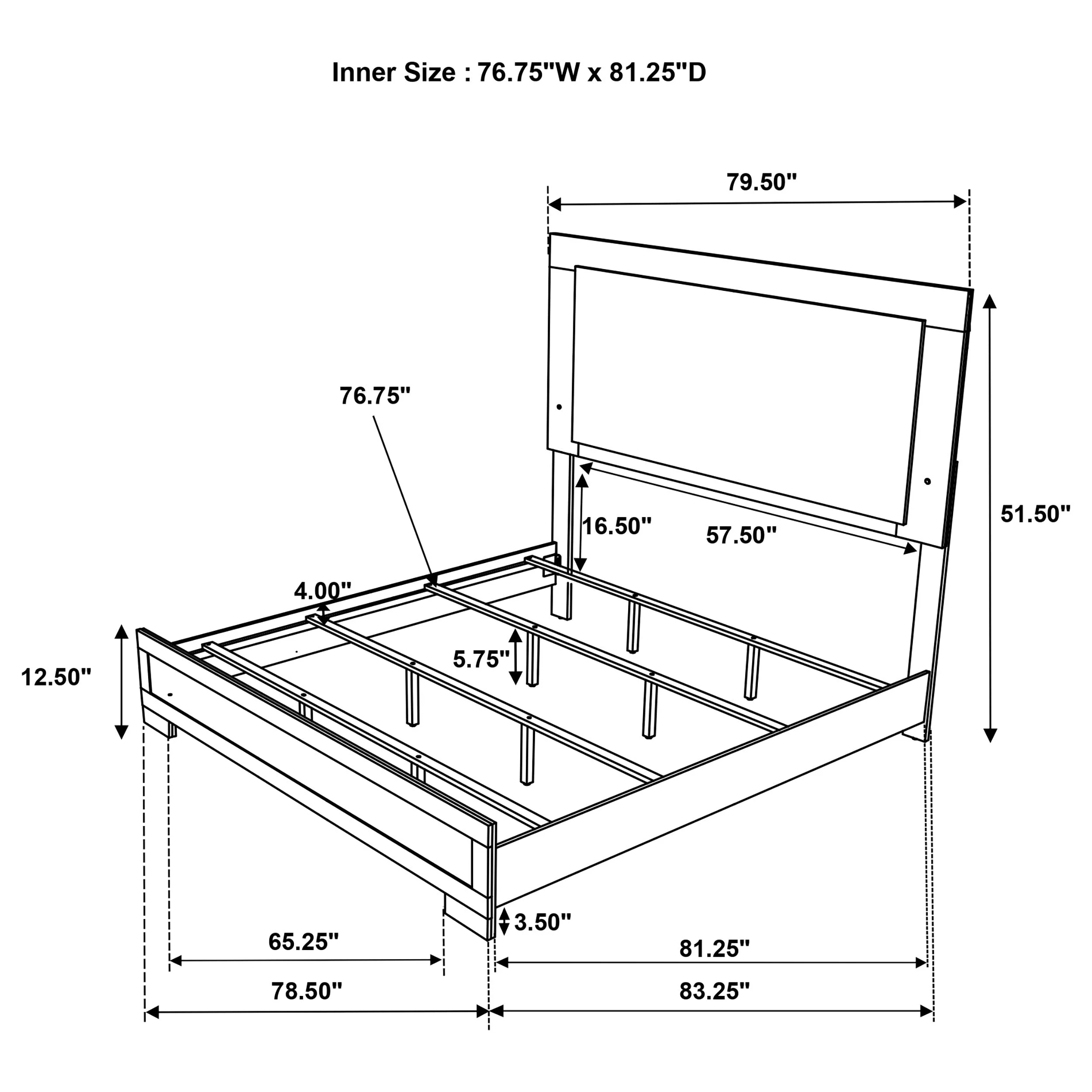 Hyland Wood LED Panel Bed Natural and - Image 24