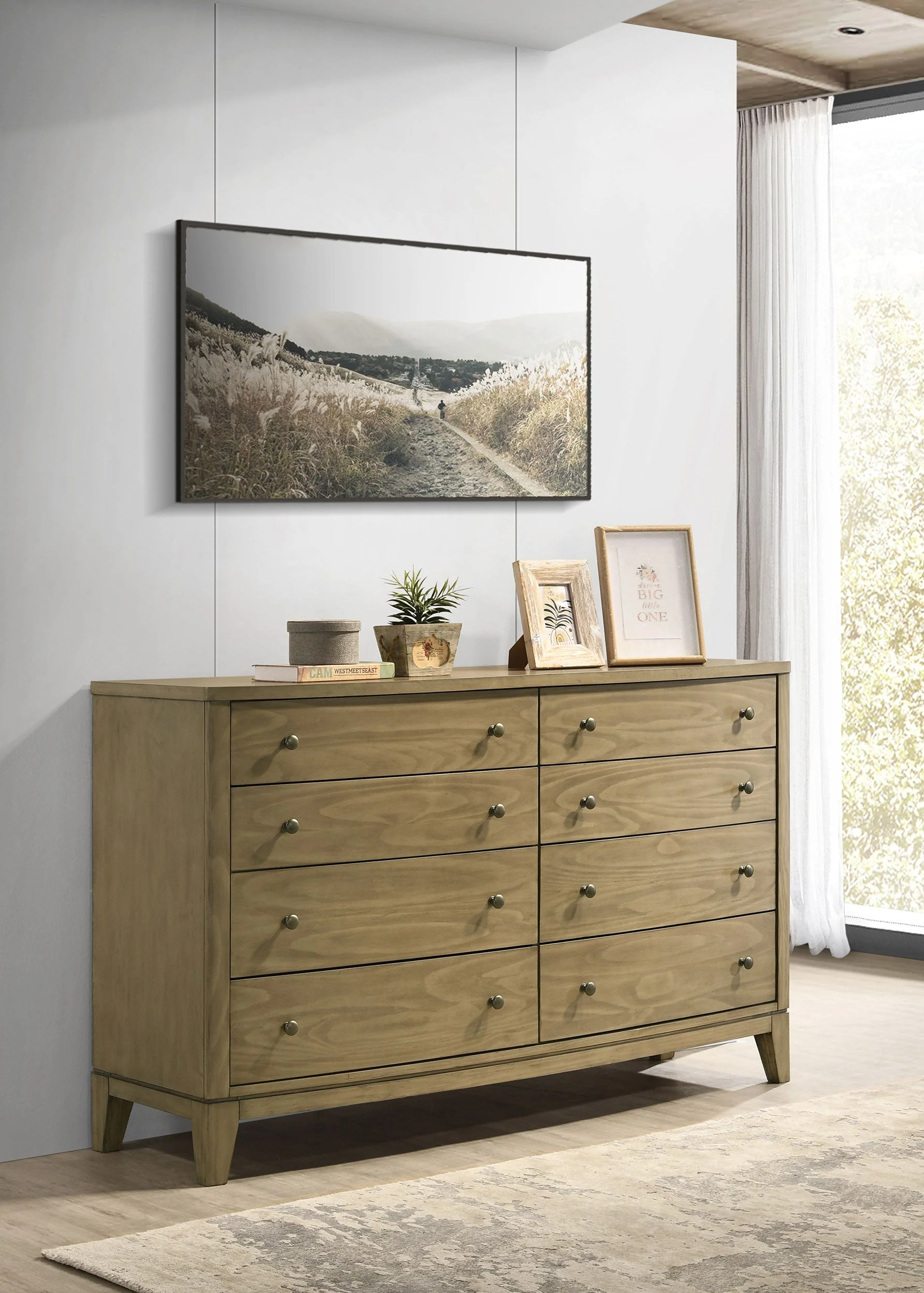 Granada 8-drawer Dresser Cabinet Natural Pine - Image 3
