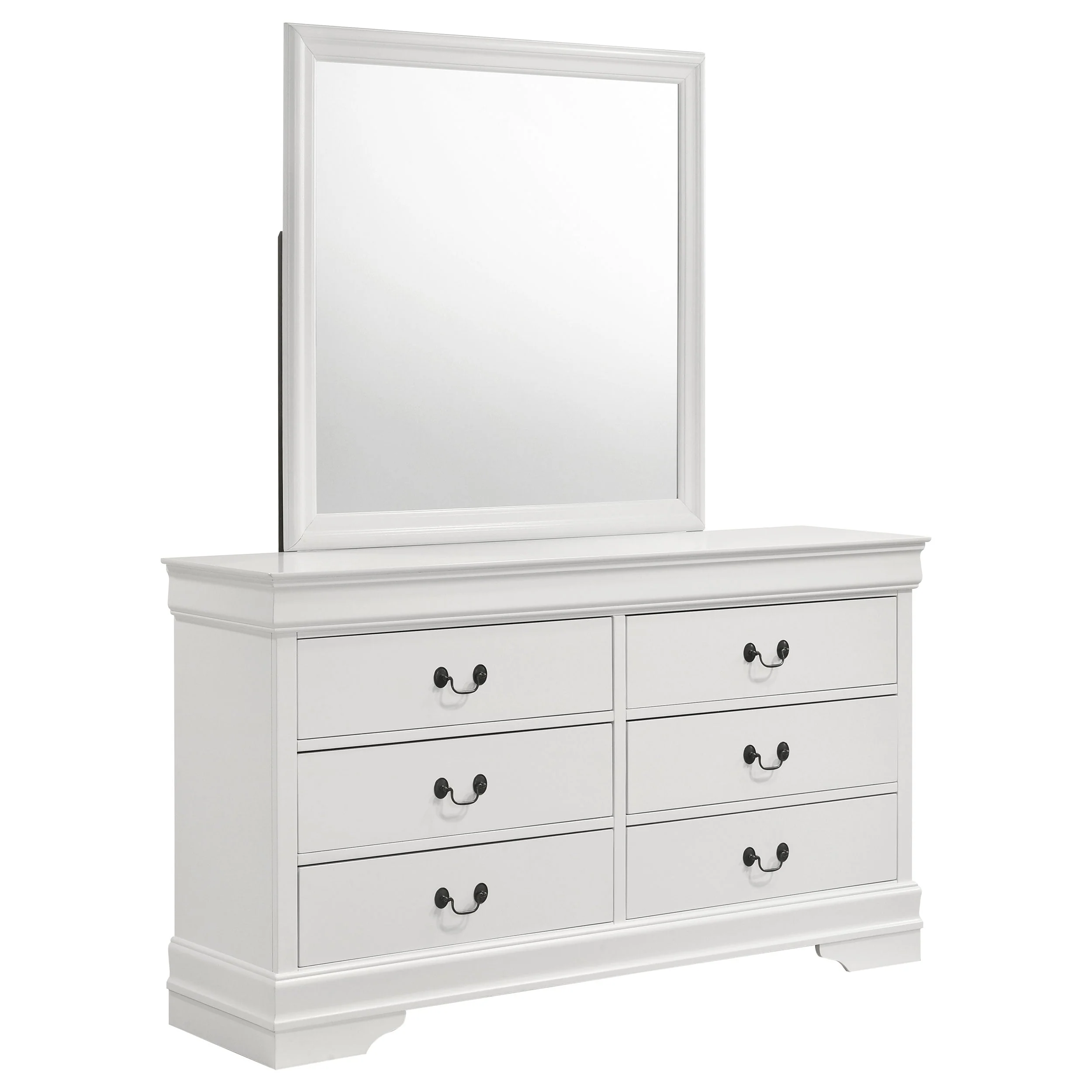 Louis Philippe 6-drawer Dresser with Mirror - Image 4
