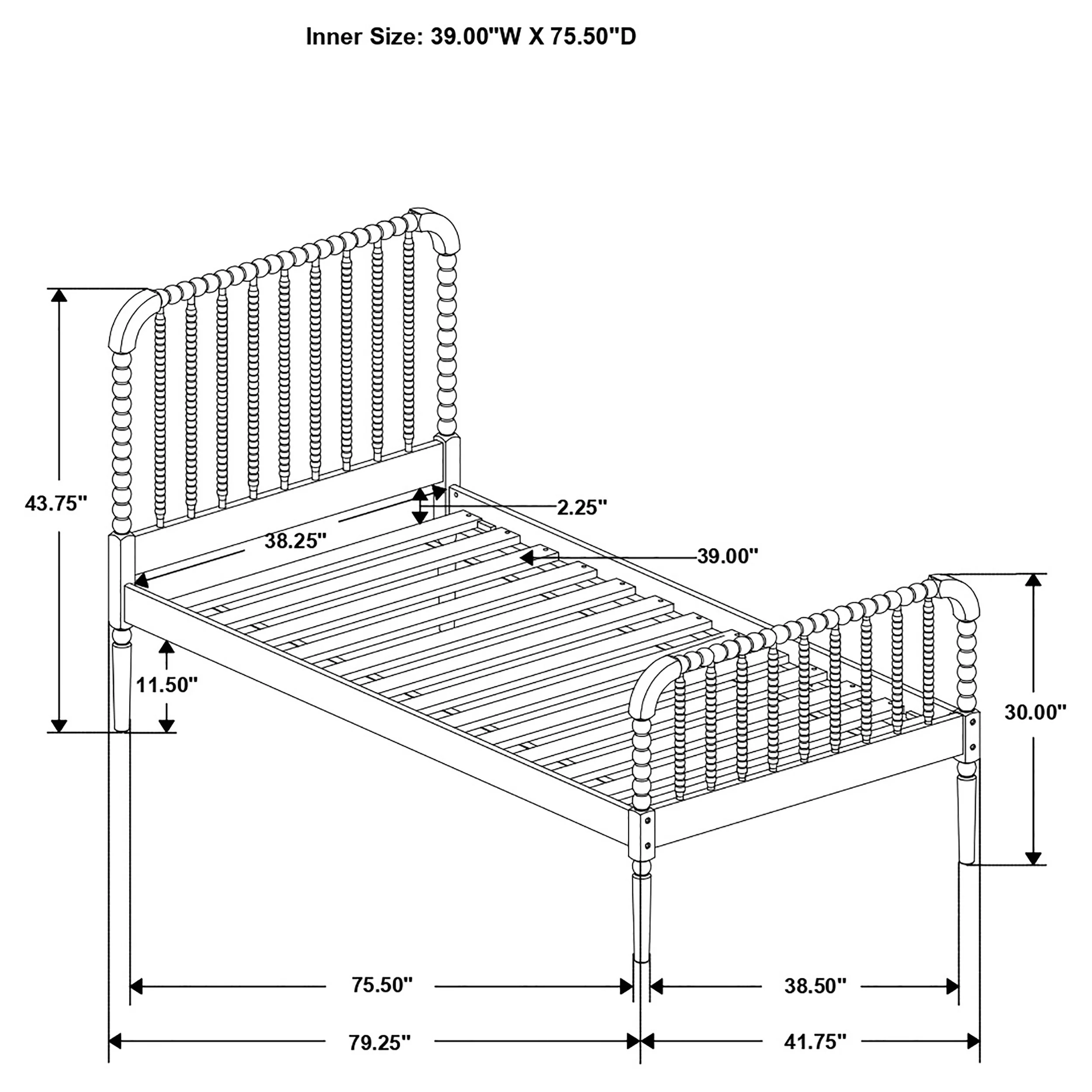 Jones Wood Twin Open Frame Bed - Image 7