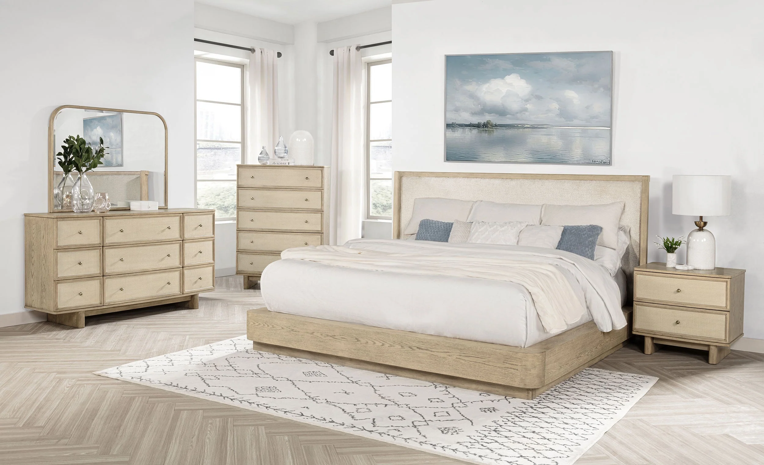 Kailani 52-inch Wingback Bed Beige Oak - Image 32
