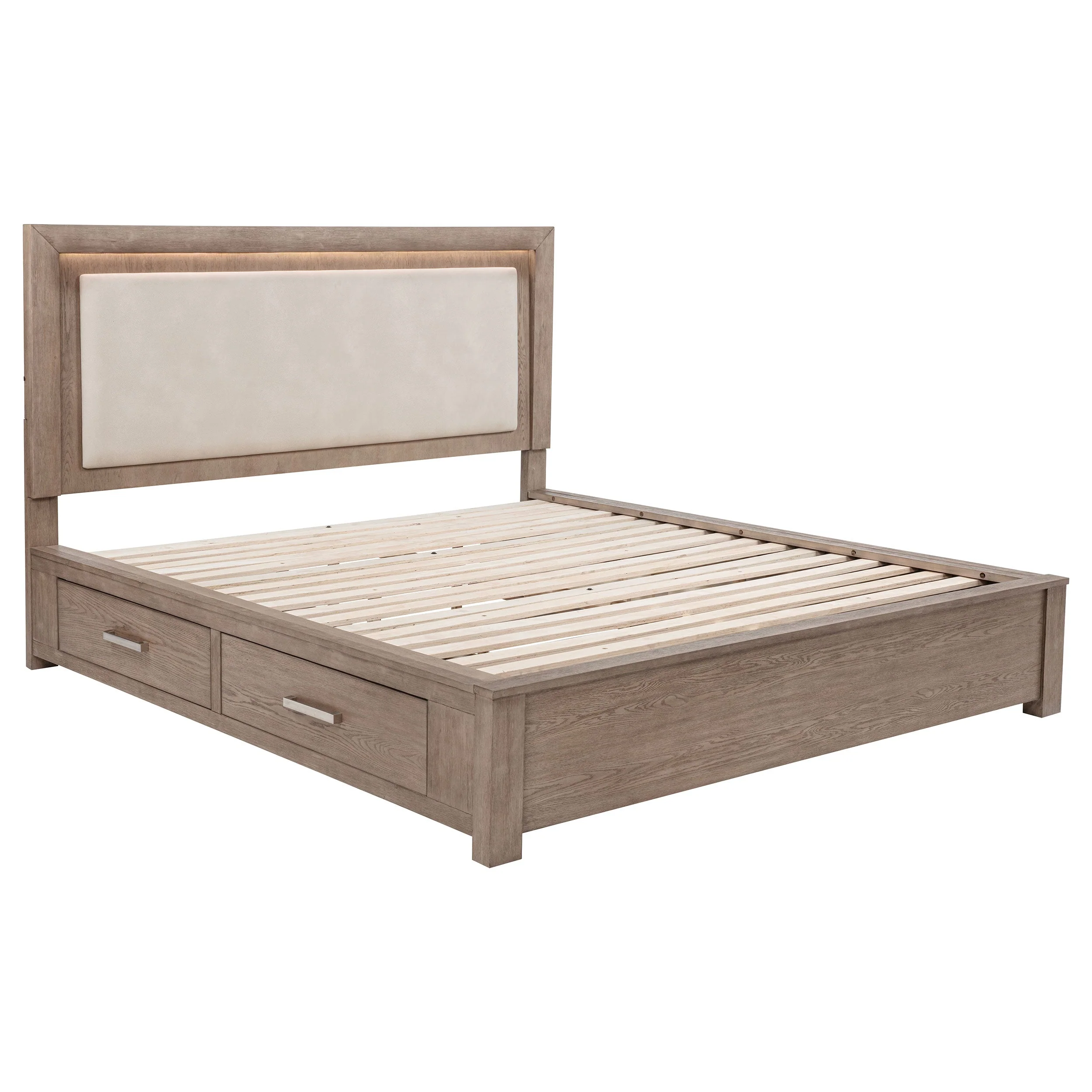 Kenora 56-inch LED Storage Bed Barley Brown - Image 15