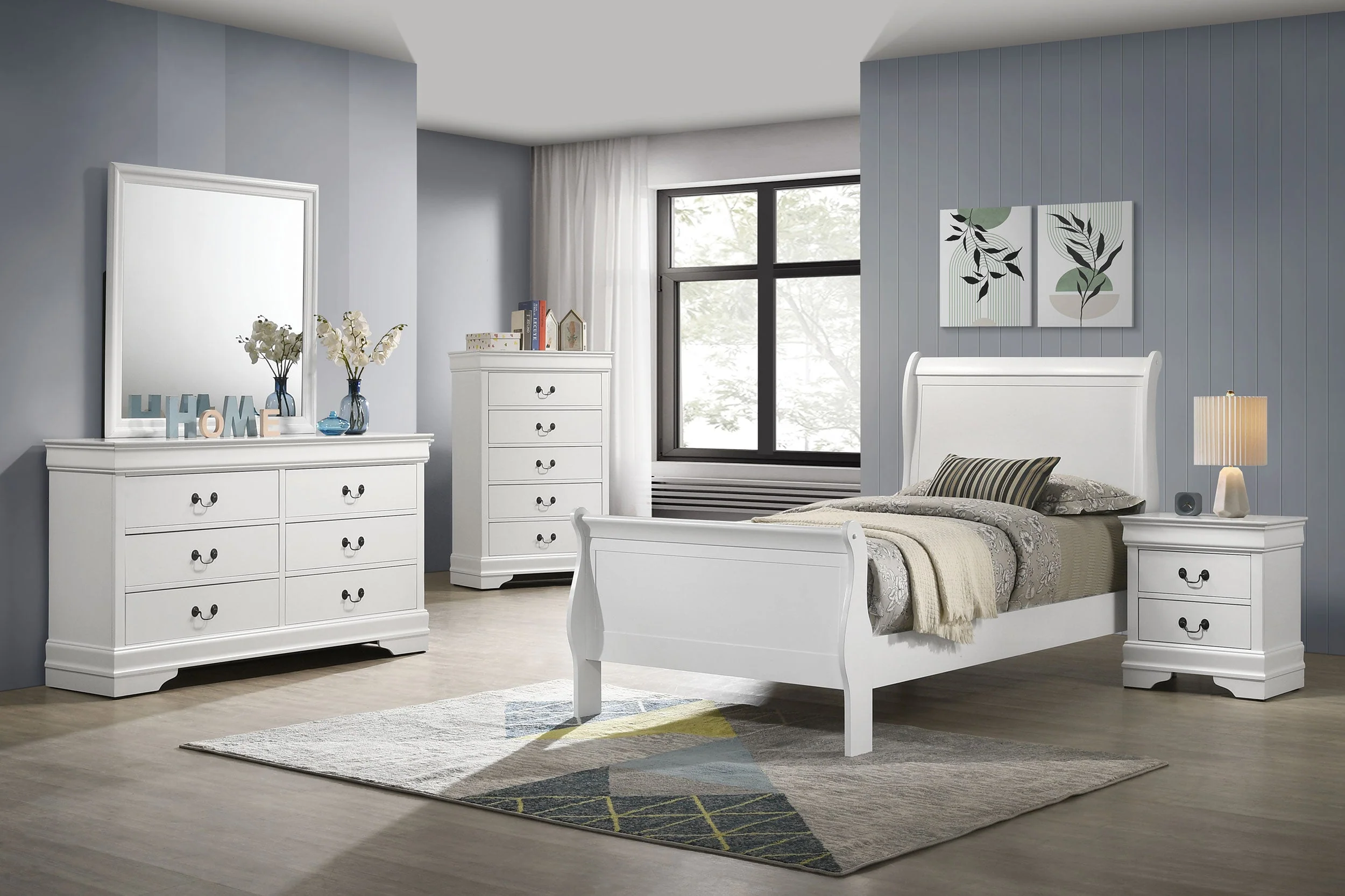 Louis Philippe Wood Sleigh Bed - Image 64