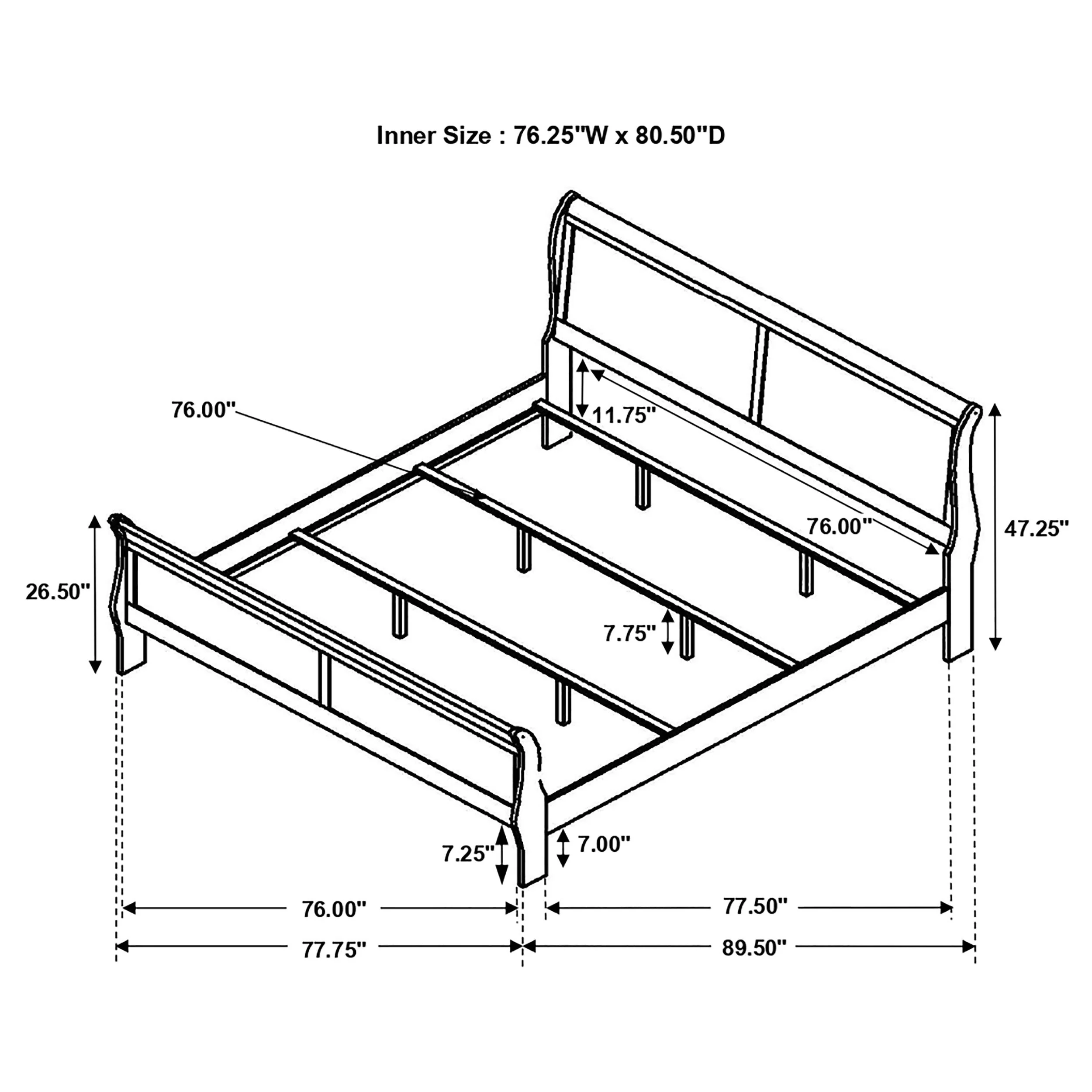 Louis Philippe Wood Sleigh Bed - Image 66