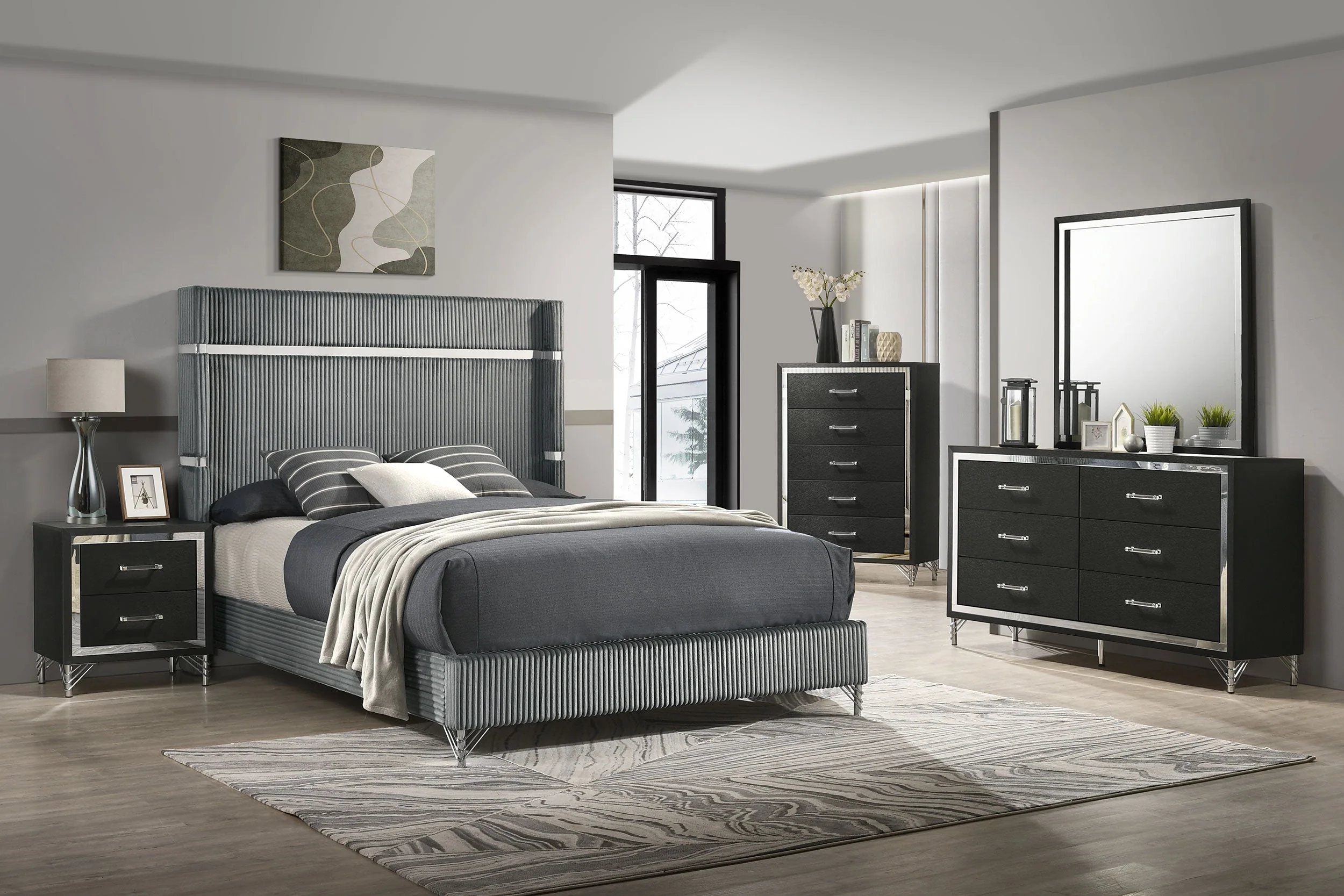 Lucia 61-inch Upholstered Wingback Bed - Image 29