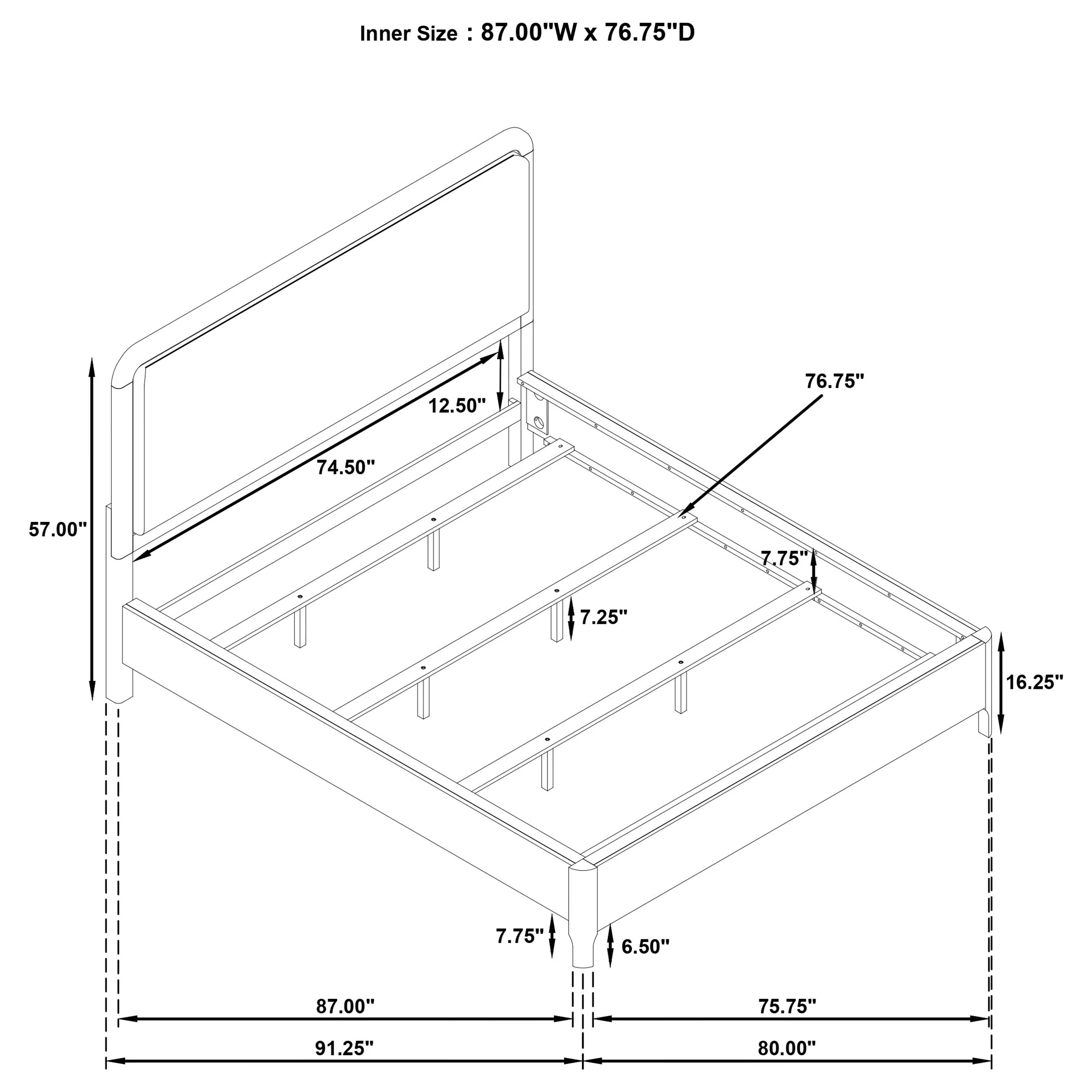 Maderia 57-inch Upholstered Panel Bed Walnut - Image 35