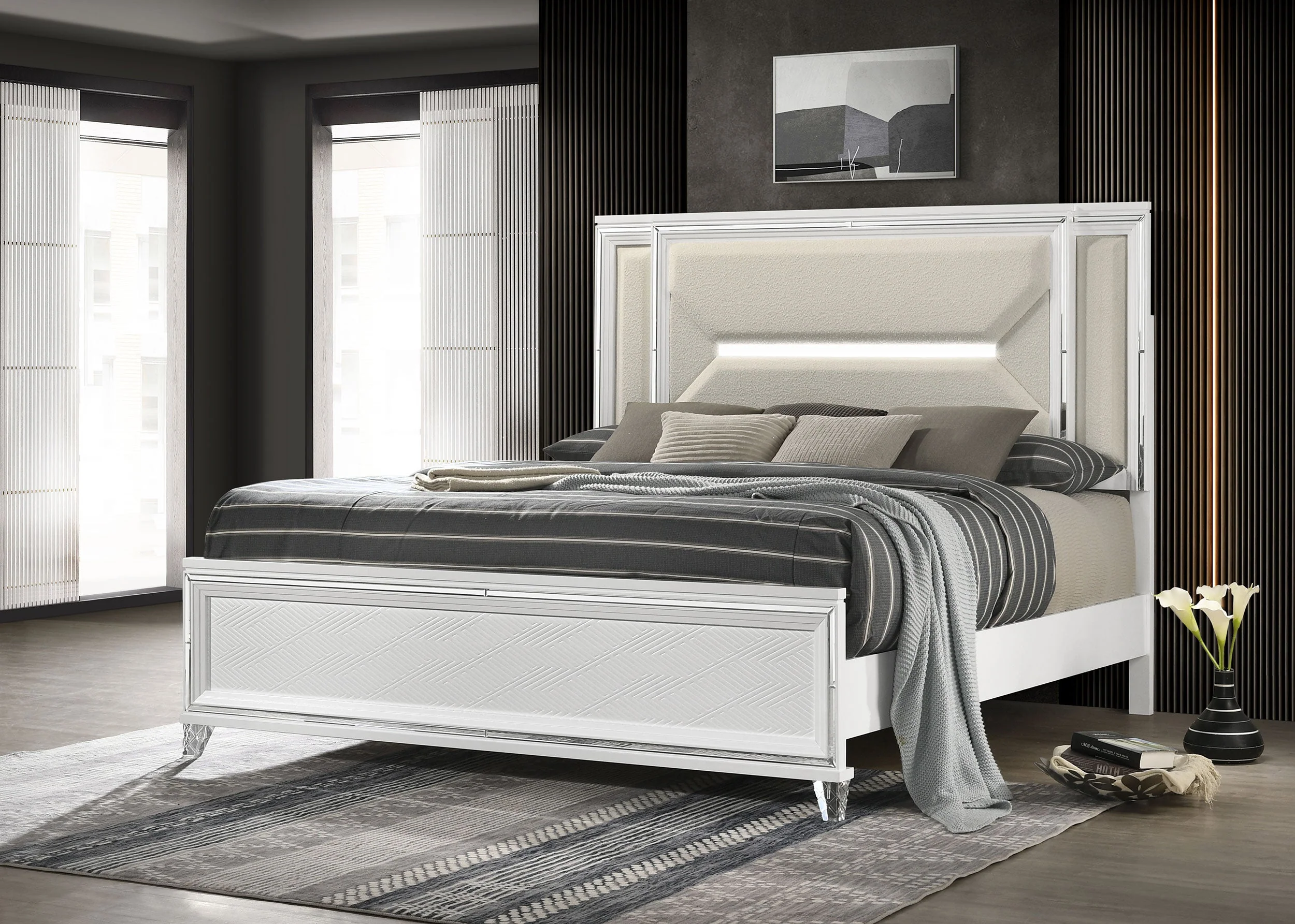 Marmore 64-inch Panel Bed LED Headboard - Image 5