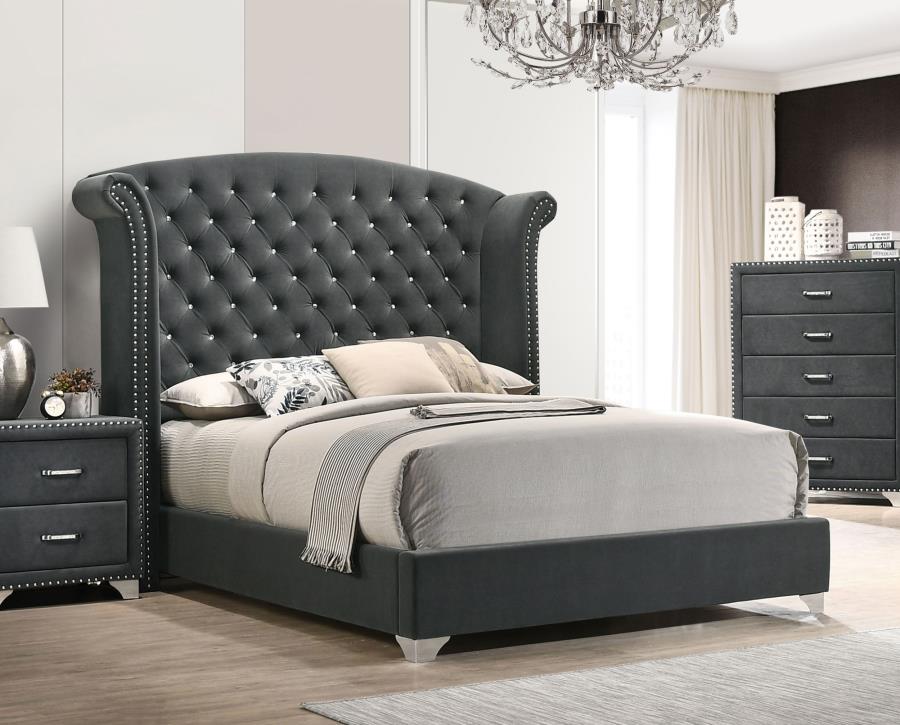 Melody Upholstered Wingback Bed - Image 4
