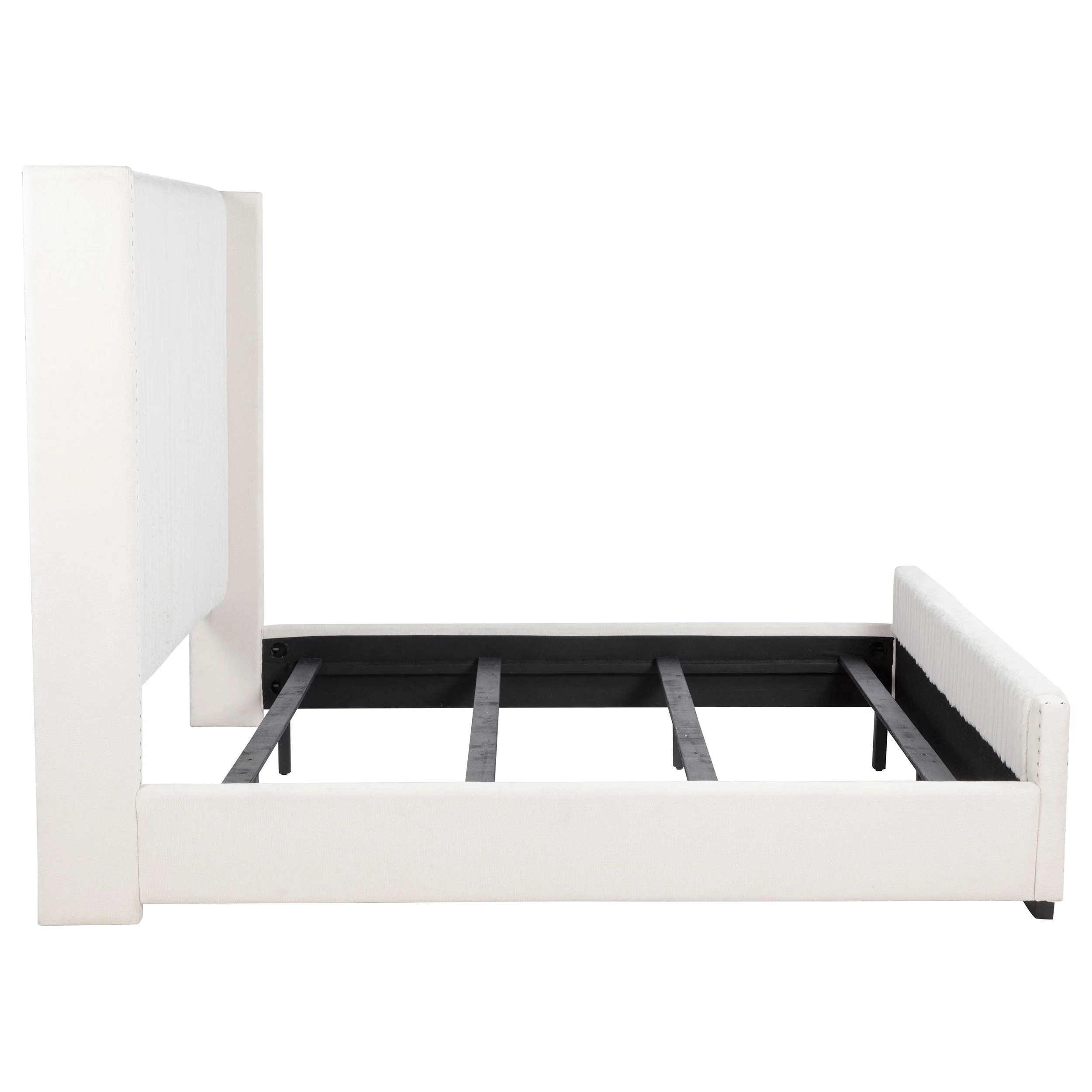 Natasha 65-inch Upholstered Wingback Bed Cream - Image 20