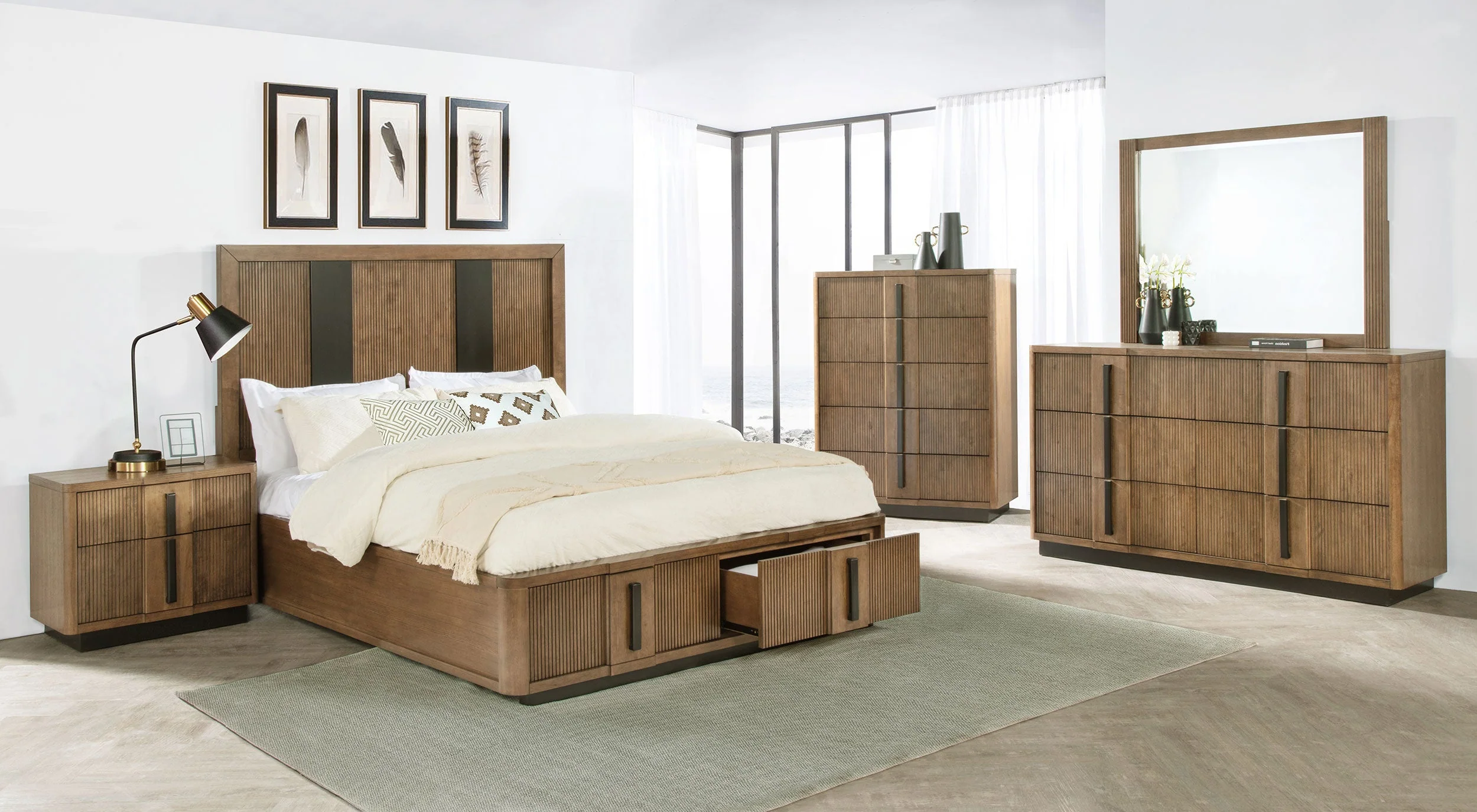 Terrace 2-drawer Storage Bed Ash Brown - Image 26
