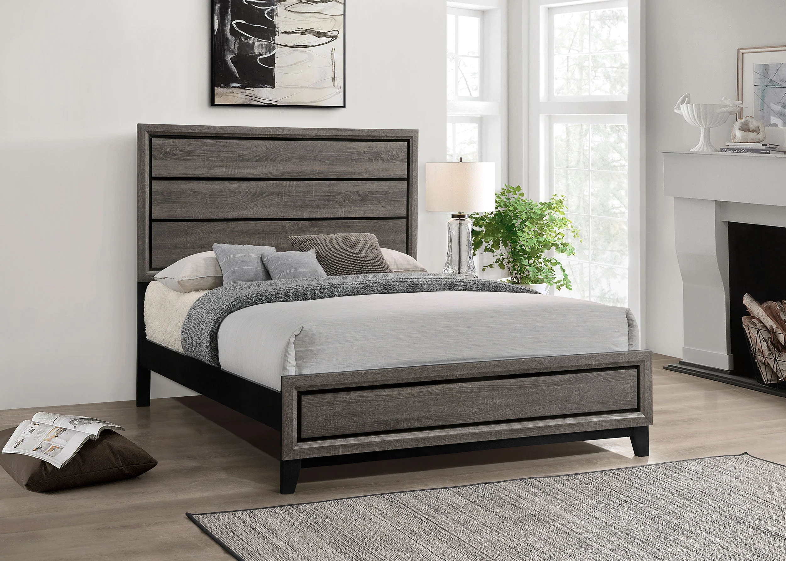 Watson Wood Panel Bed Grey Oak - Image 11