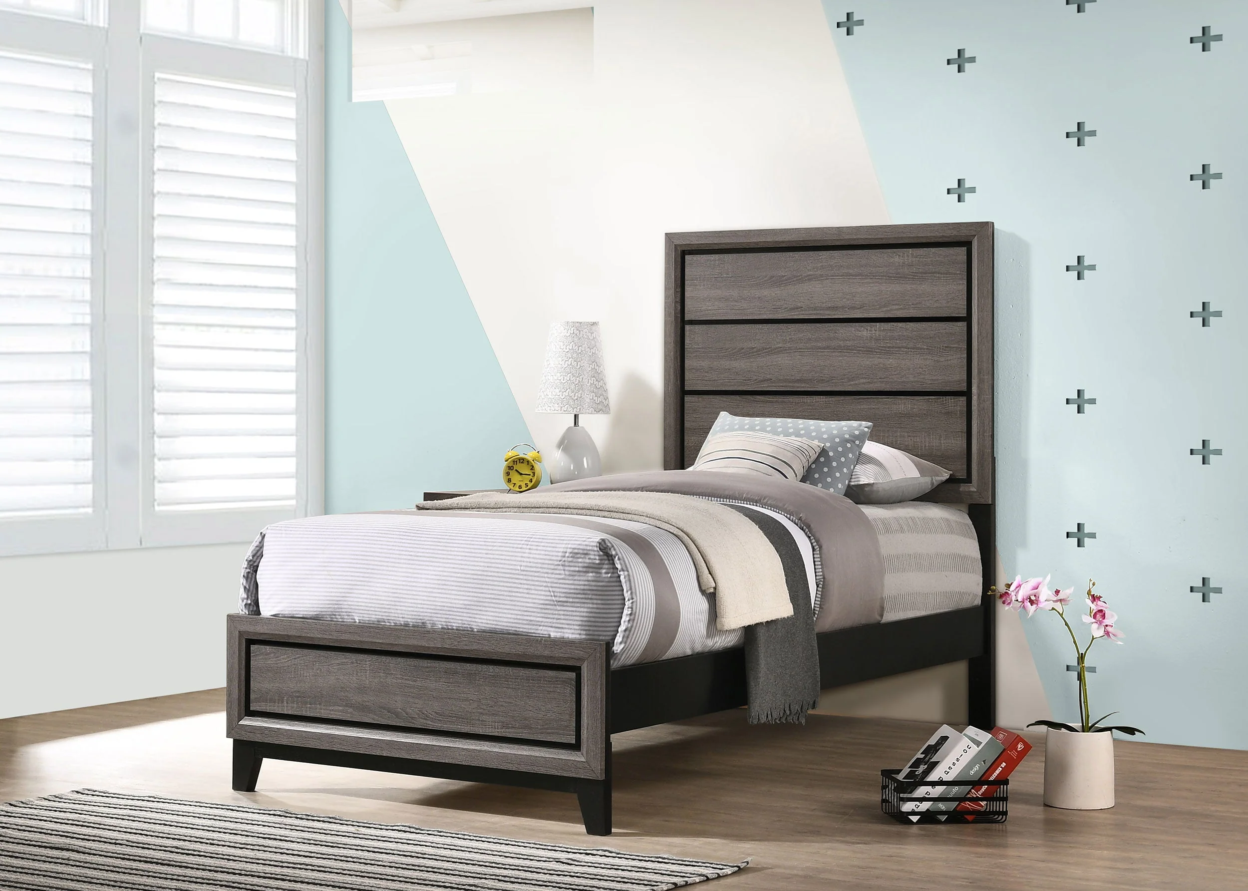 Watson Wood Panel Bed Grey Oak - Image 15