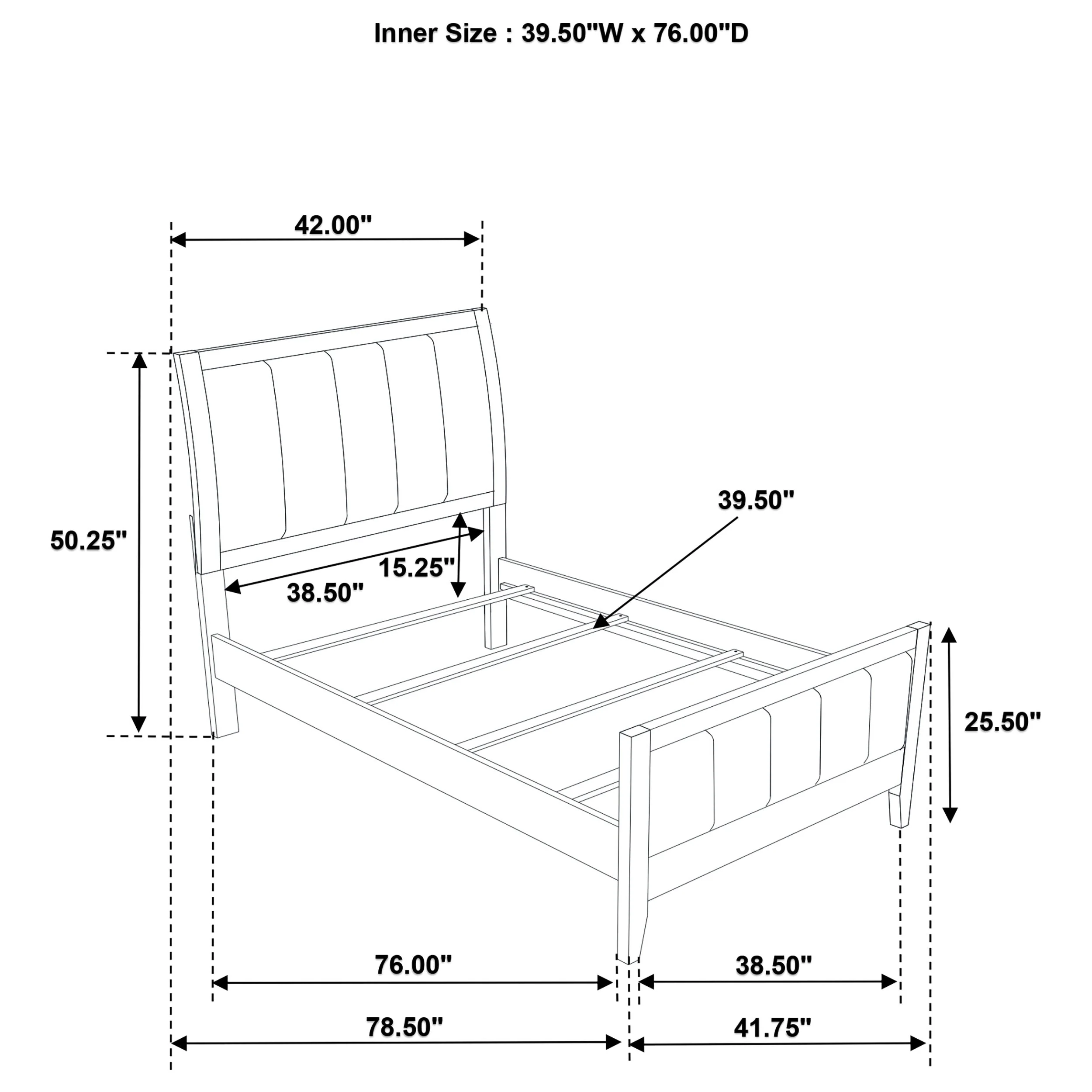 Wilkes 51-inch Upholstered Bed Dark Cocoa - Image 50
