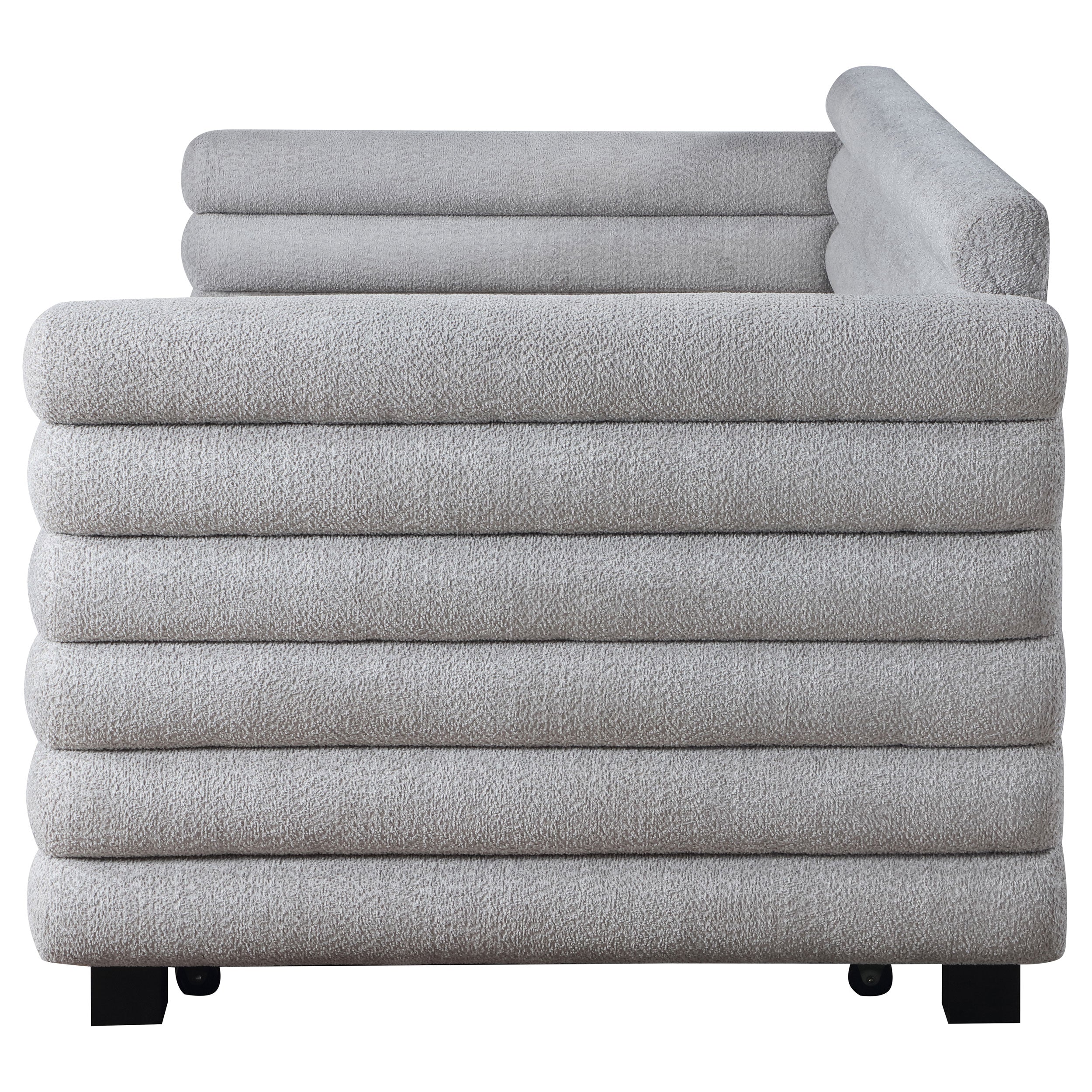 Patricia Boucle Upholstered Twin Day Bed with Trundle - Image 13