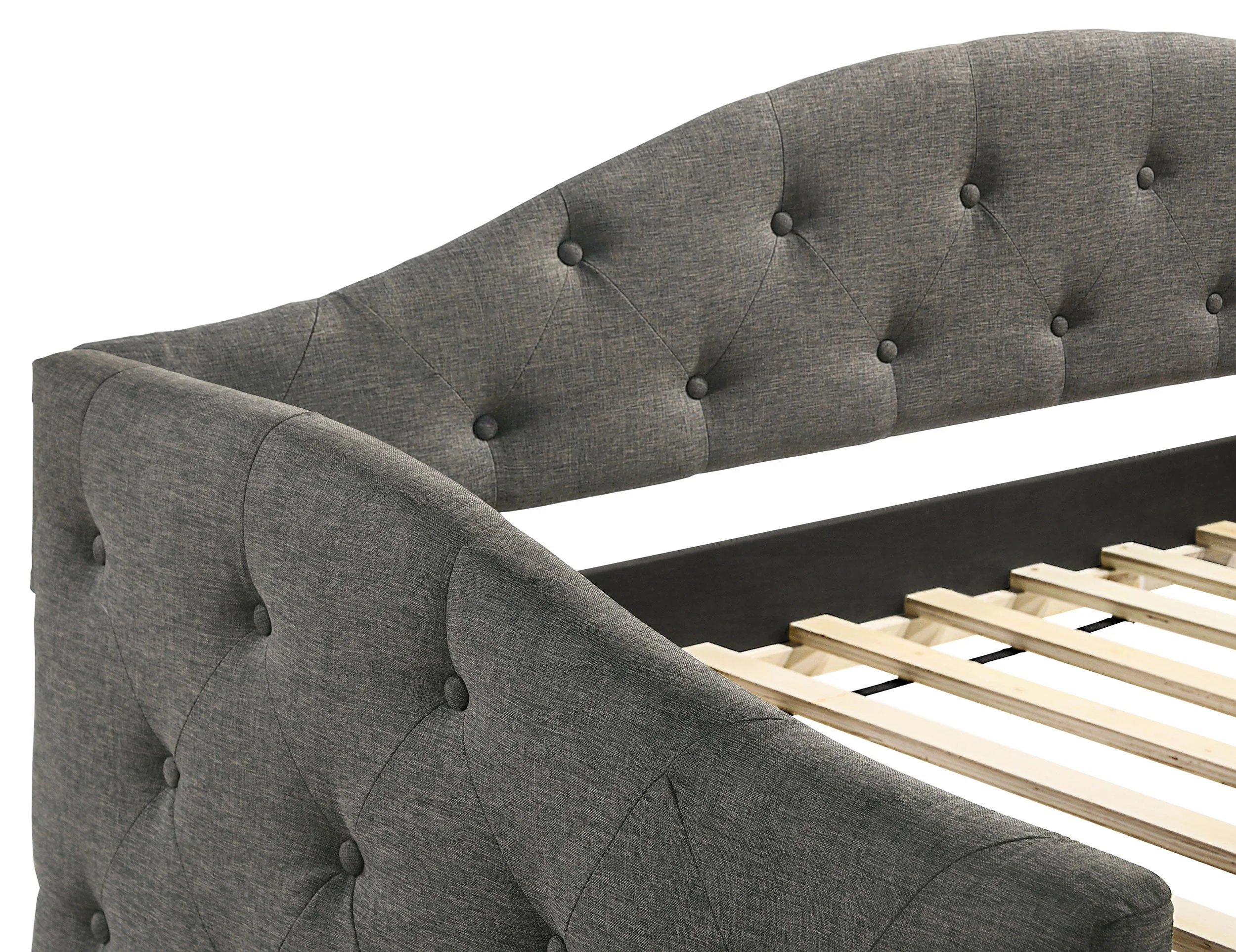 Sadie Upholstered Twin Daybed with Trundle Grey - Image 8