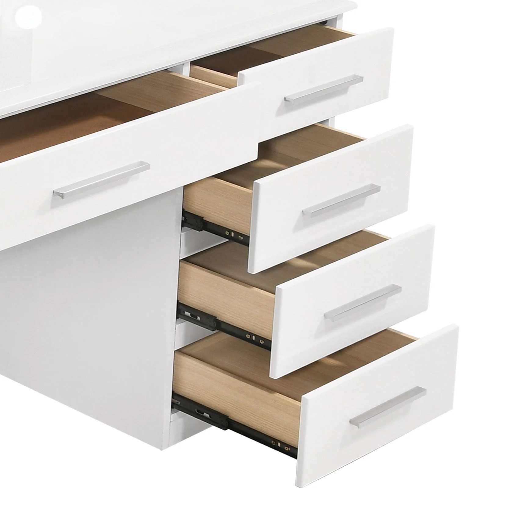 Felicity 9-drawer Vanity Table Lighted Mirror Glossy White - Image 6